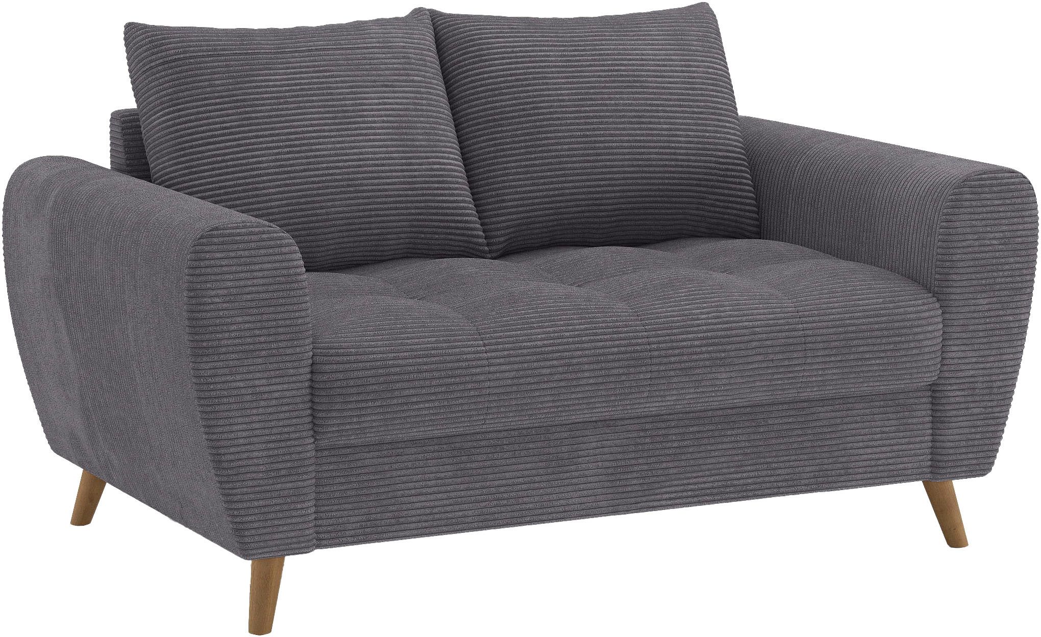 Mr. Couch 2-zitsbank Blackburn II Optioneel met koudschuimvering tot 140 kg belastbaar grijs, 2-zitsbanken, 160 cm