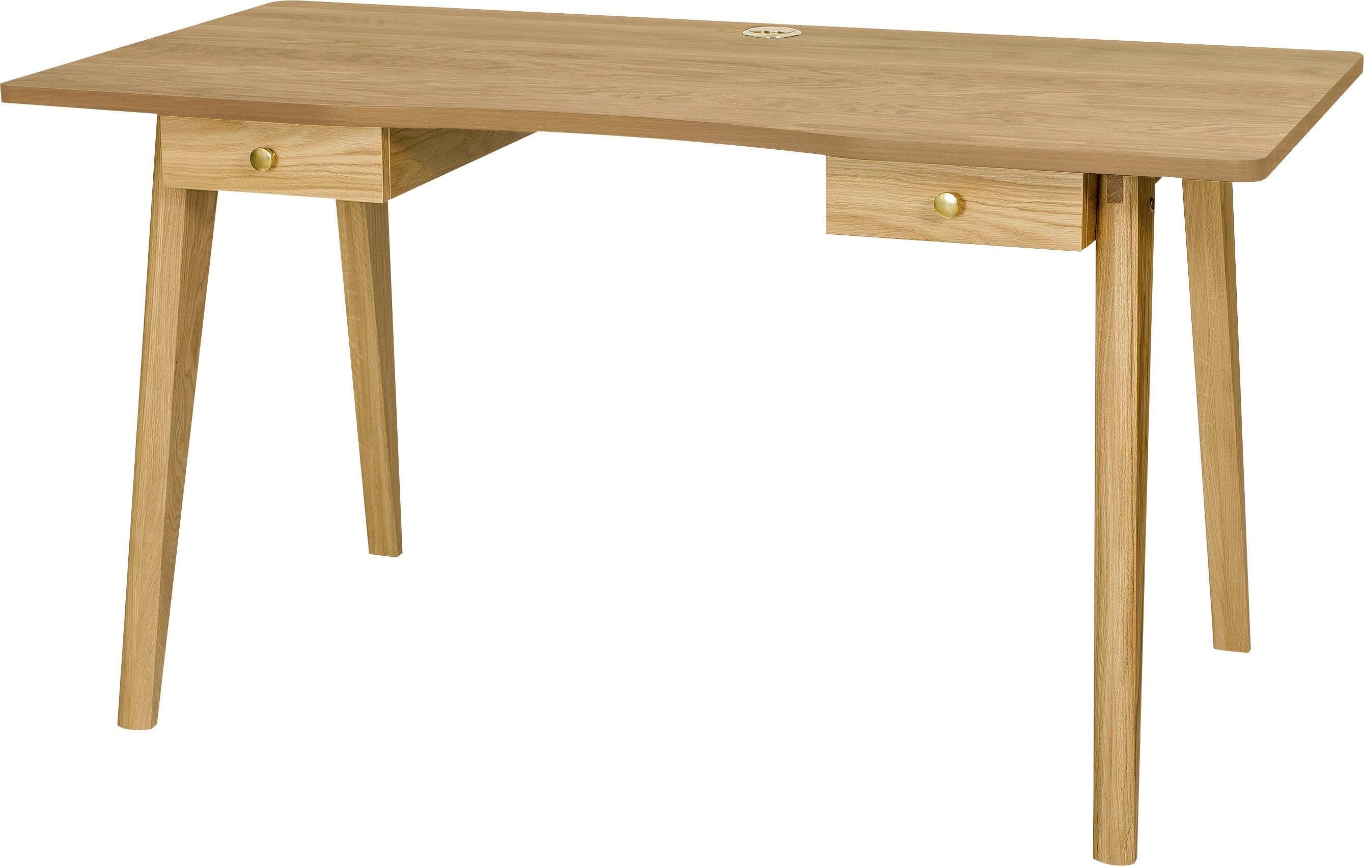 Woodman Bureau Peer in scandinavisch design, tafelpoten van massief eiken