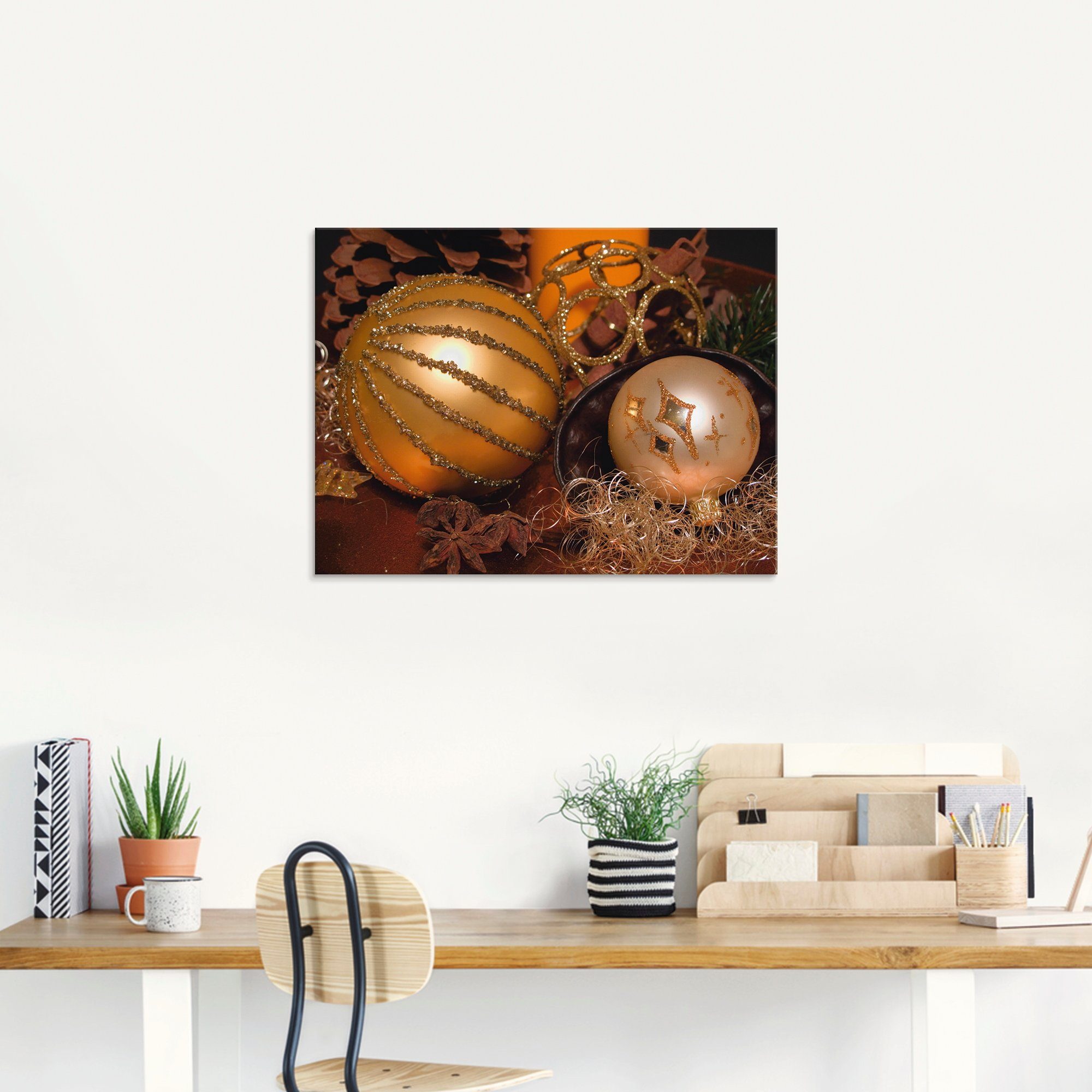 Artland Print op glas Kerststuk in verschillende maten