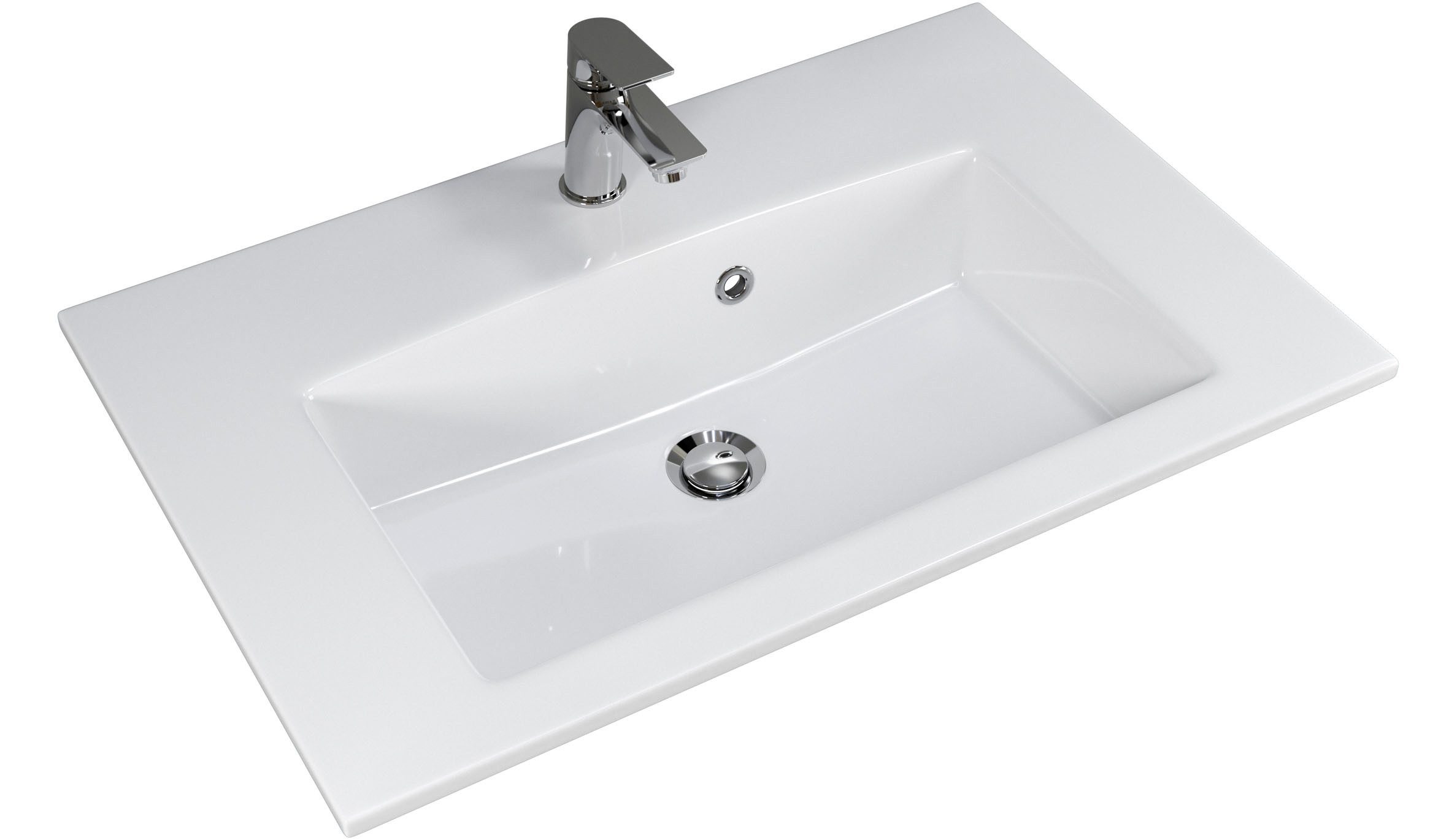 Saphir Badmeubelset Trentino 2-delig mineralen marmer wasbak, spiegelkast met LED-lamp (3 stuks)