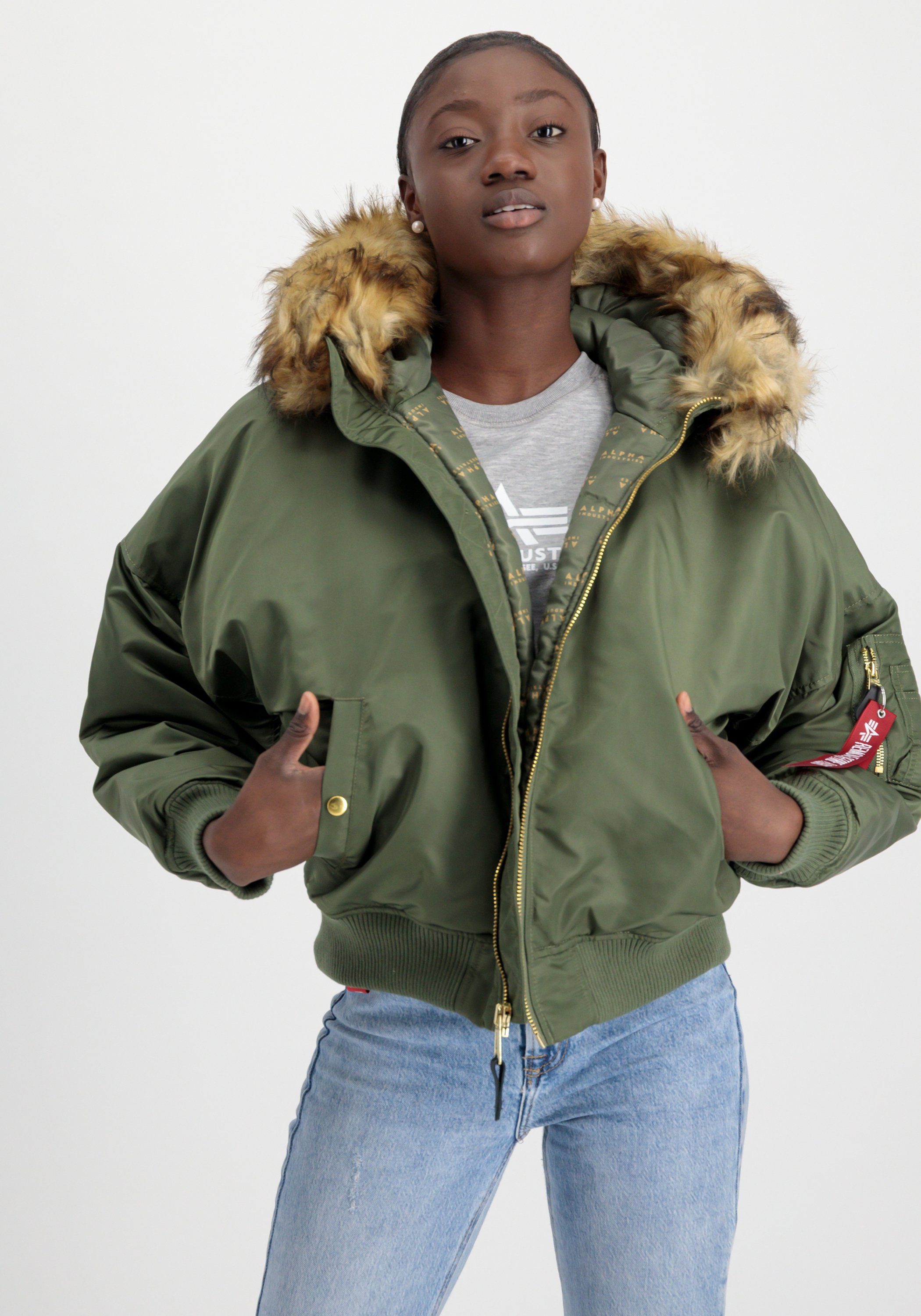 Alpha Industries Bomberjack Women Bomber Jackets MA-1 OS Hooded Wmn