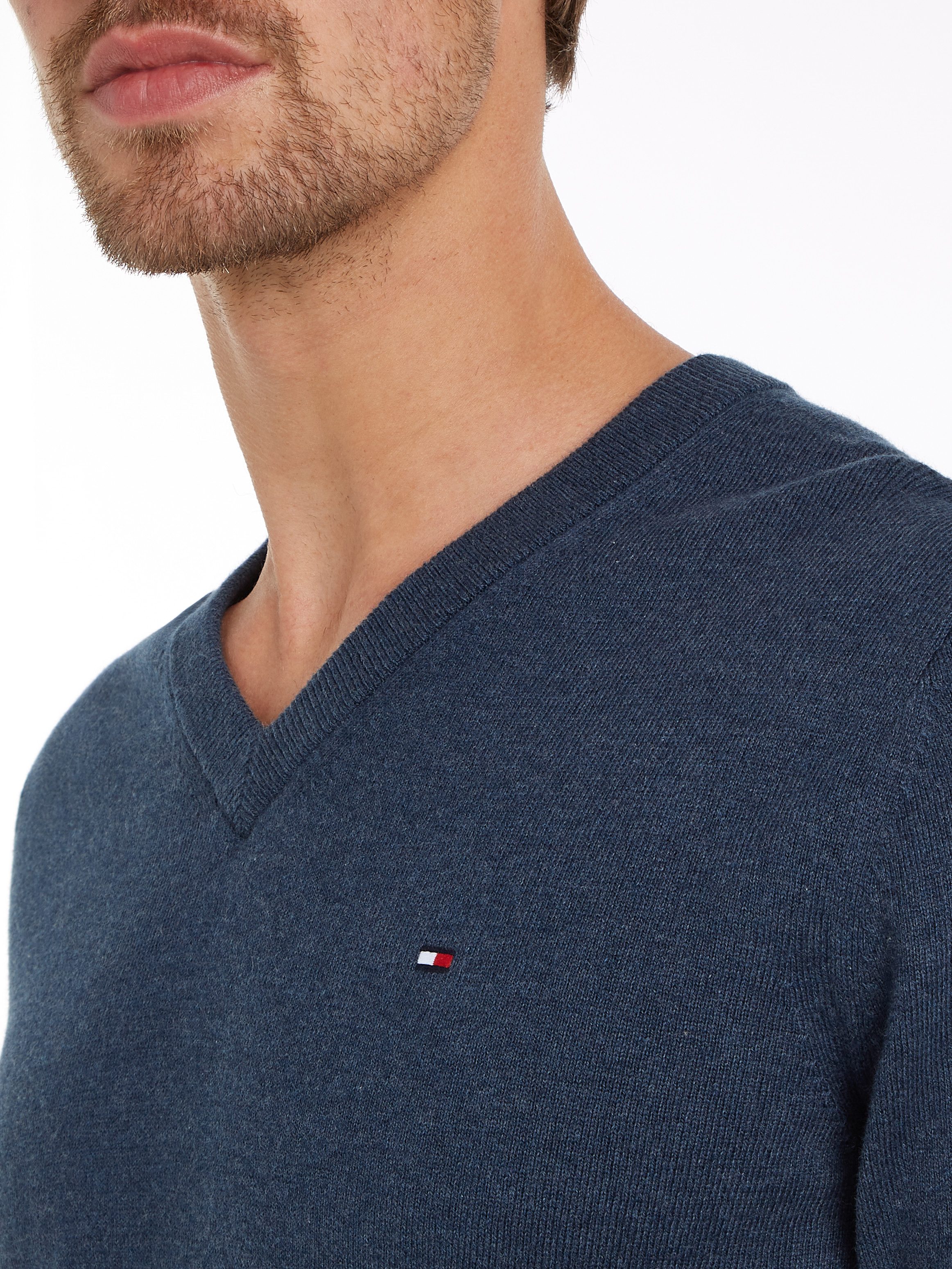 Tommy Hilfiger Trui met V-hals PIMA ORG CTN CASHMERE V NECK