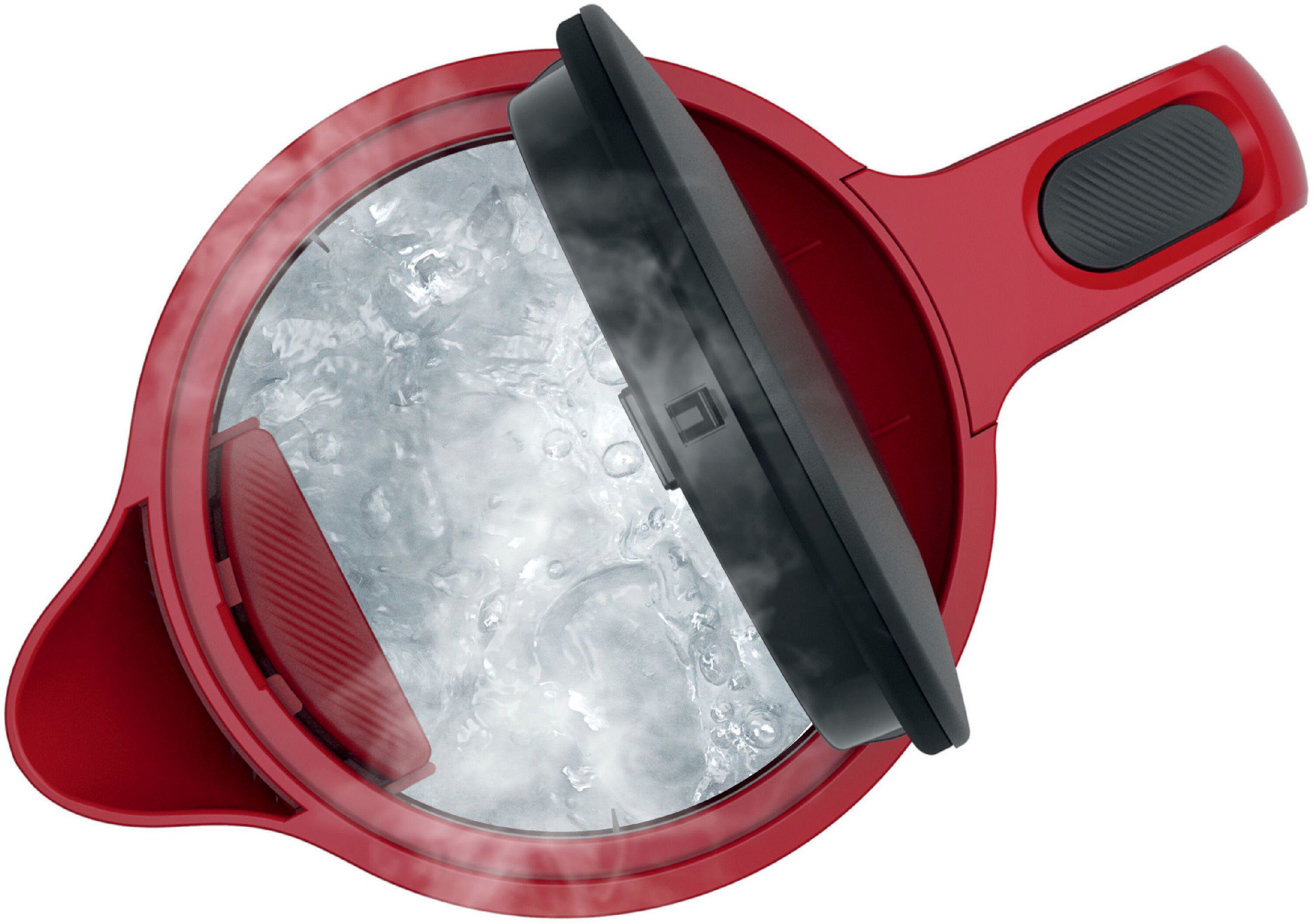 BOSCH Waterkoker TWK2M164, 1,7 l, Automatische uitschakeling, weergave aantal kopjes, mat rood