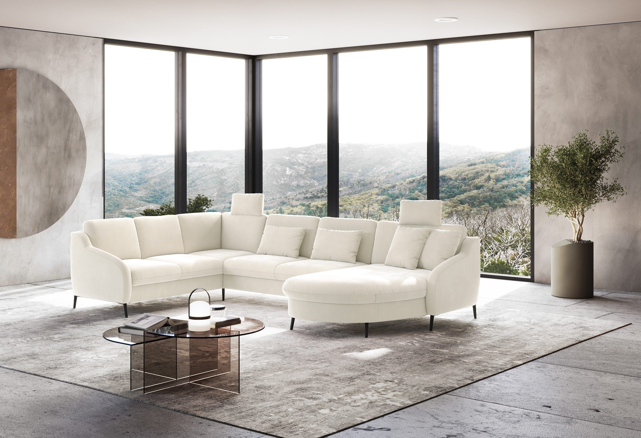 sit&more Zithoek Soul U-model naar keuze met slaapfunctie en lade
