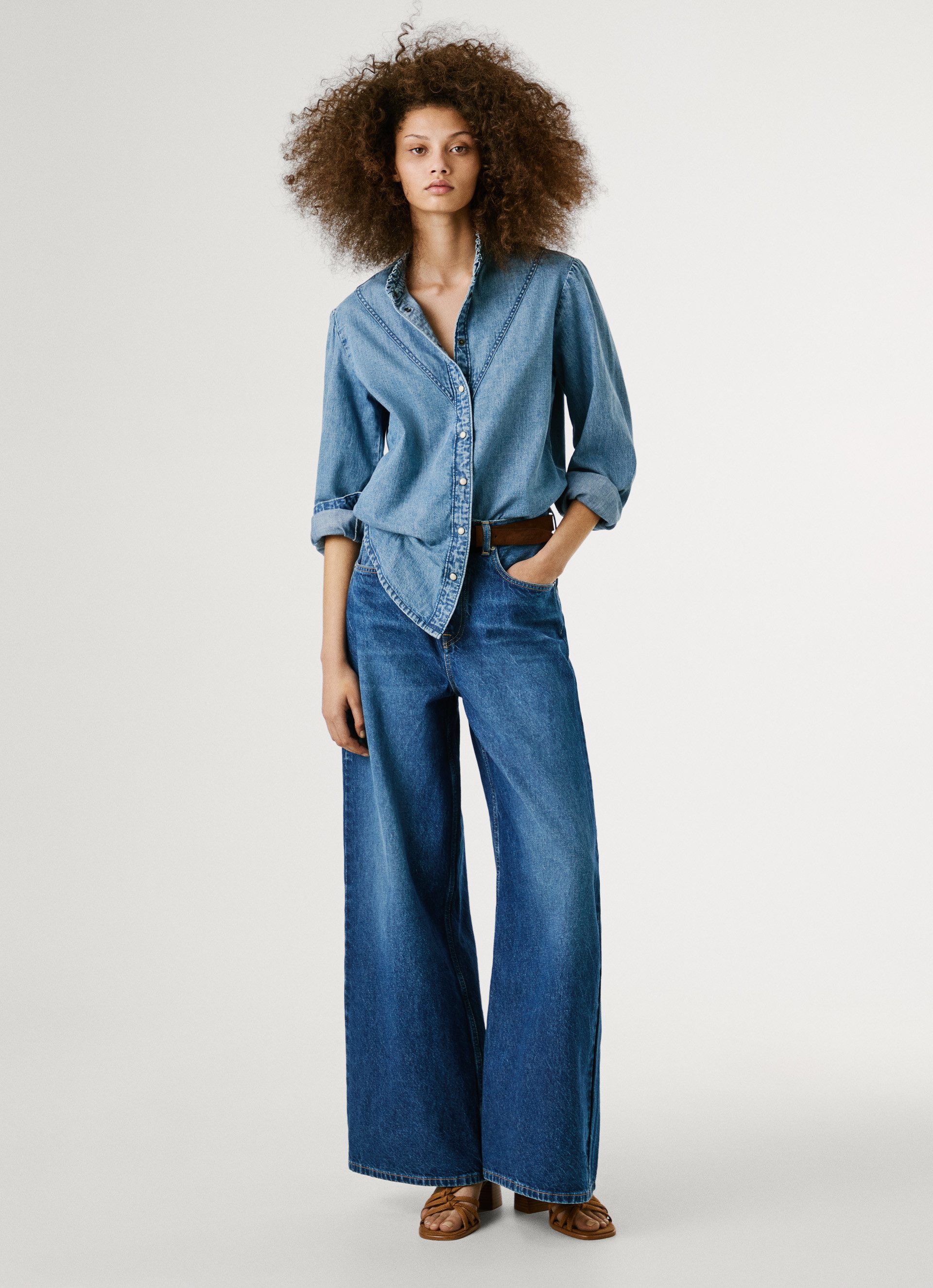 Pepe Jeans blouse REGULAR DENIM BLOUSE
