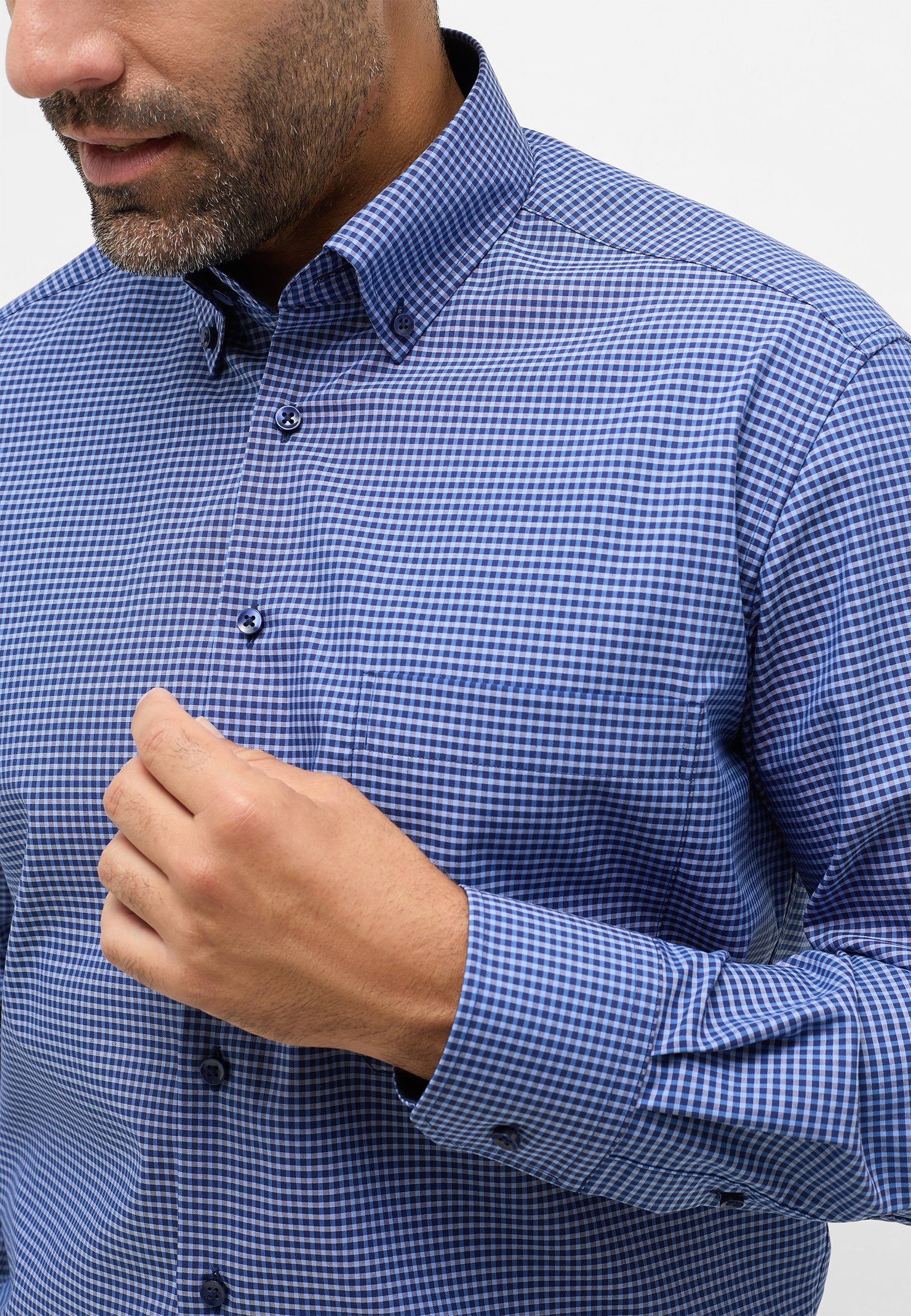 Eterna Overhemd met lange mouwen Comfort fit NON IRON (strijkvrij)