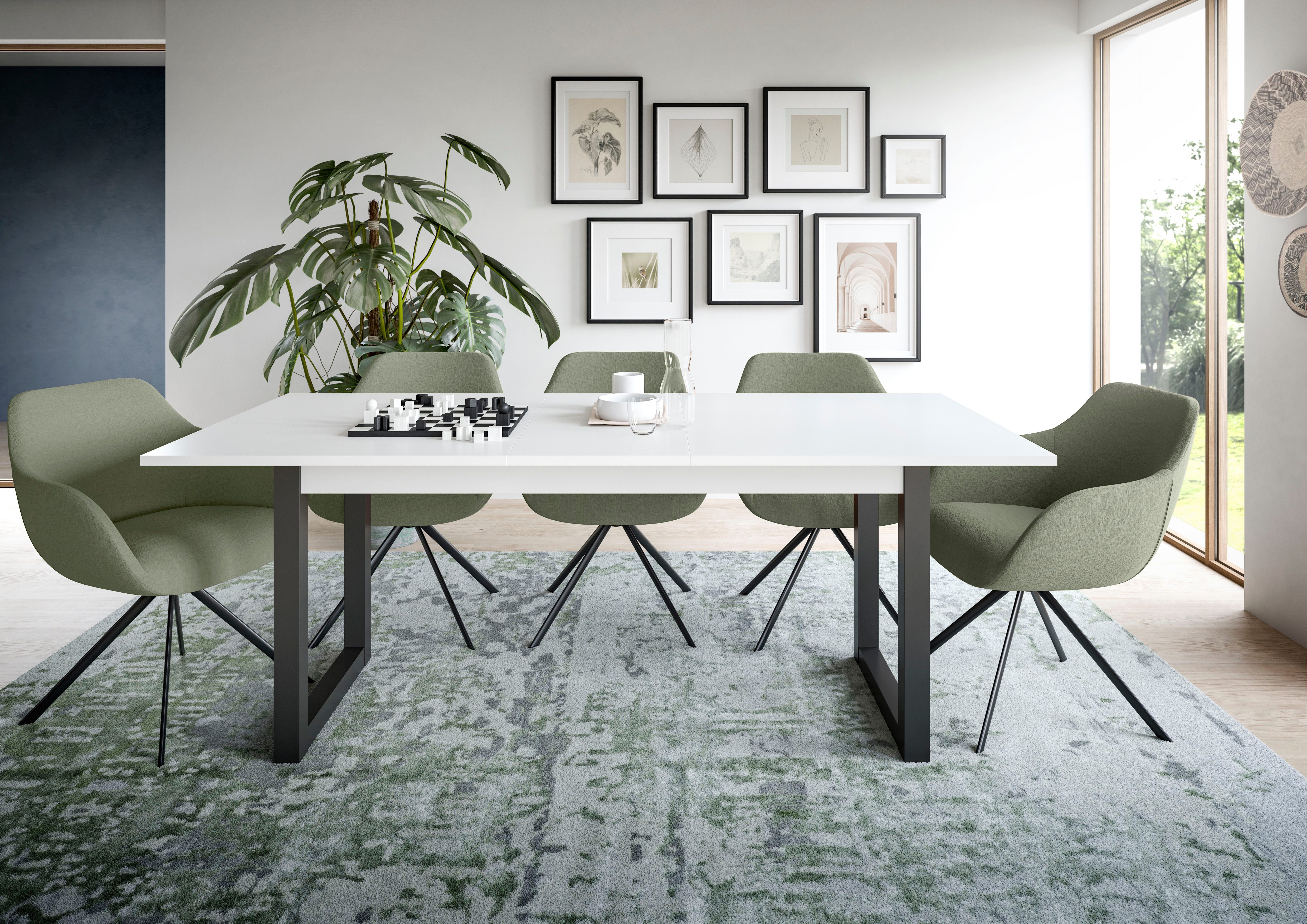 INOSIGN Eettafel Rail, uitschuifbaar 150 - 190 cm, inclusief 40 cm inlegplaat