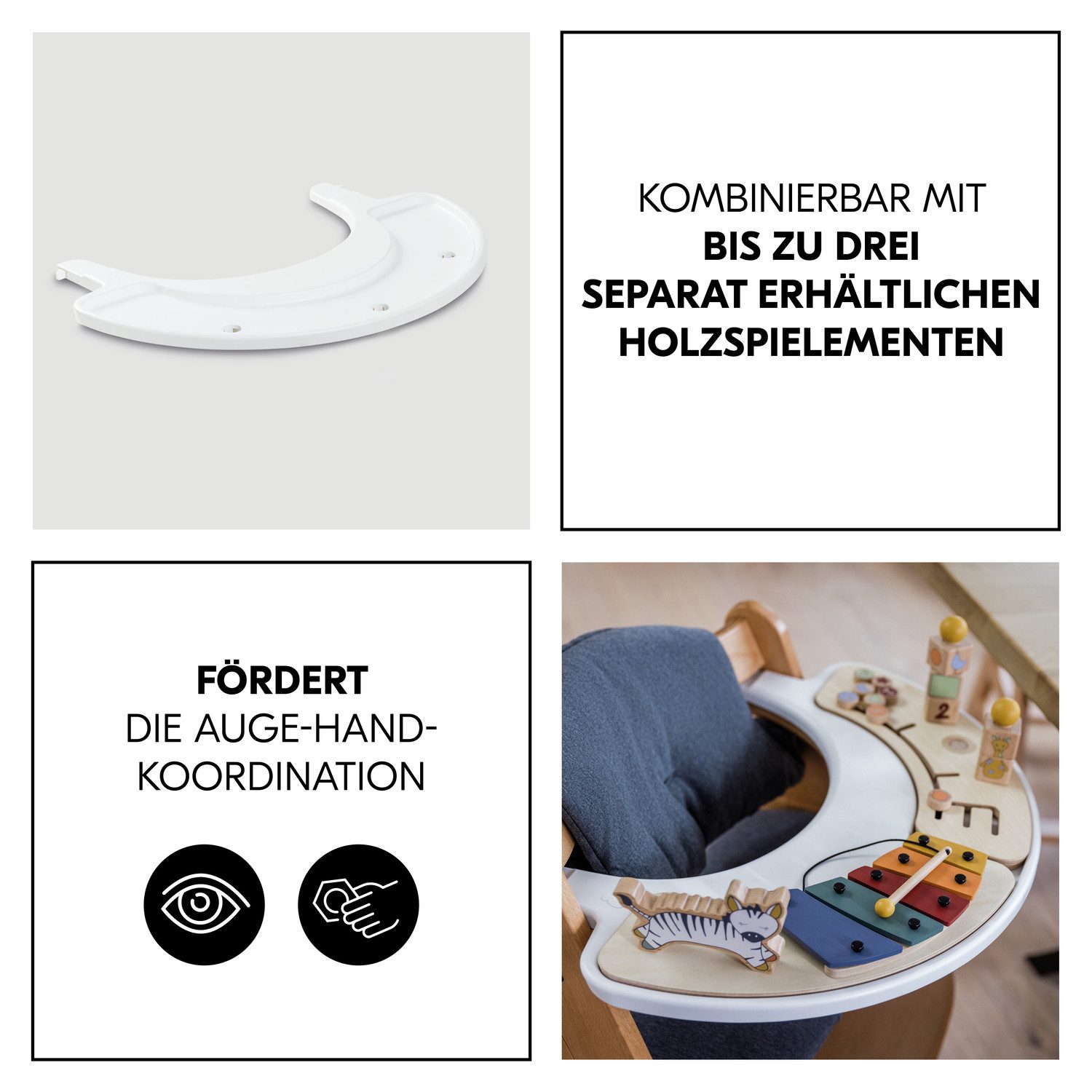 Hauck Kinderstoeltafeltje Alpha Play Tray, White van gerecycled materiaal