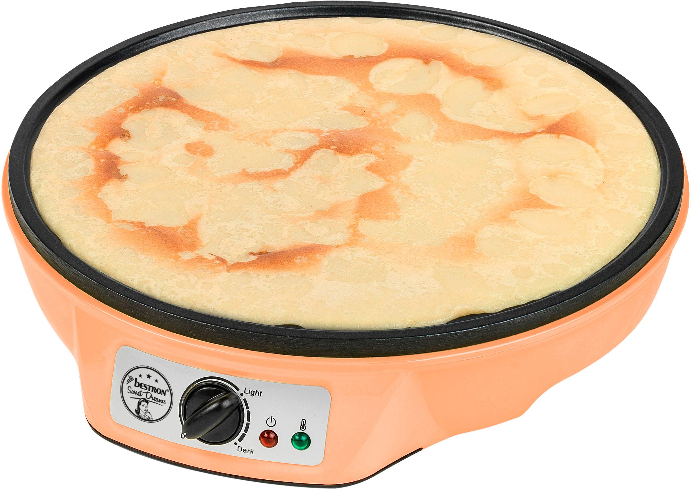 bestron Crêpe maker ASW602 in retro ontwerp, voor crêpes met Ø 30 cm inclusief deegverdeler & crêpesspatel, antiaanbaklaag