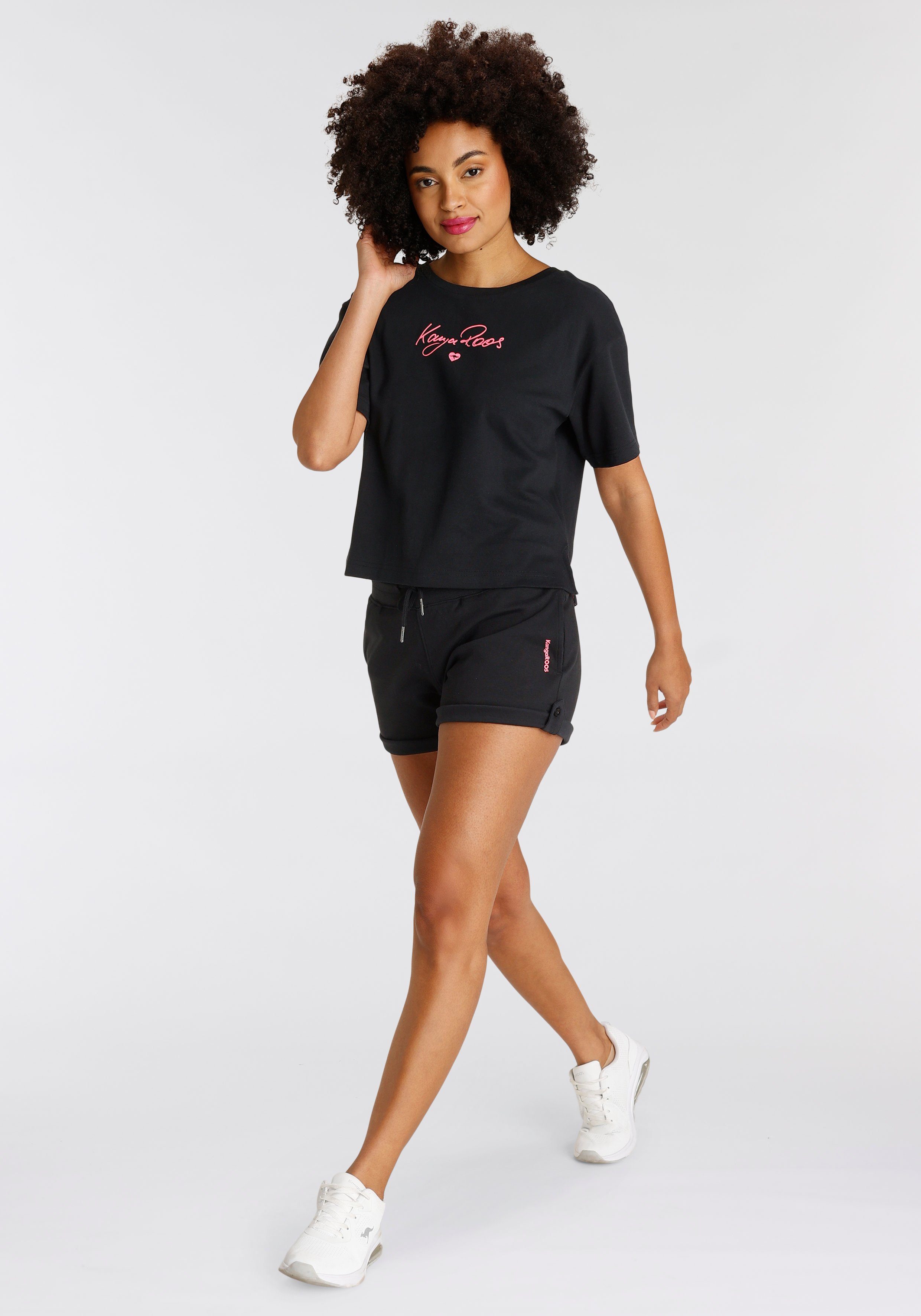 KangaROOS Sweatshort voor het oprollen met sluiting en knop