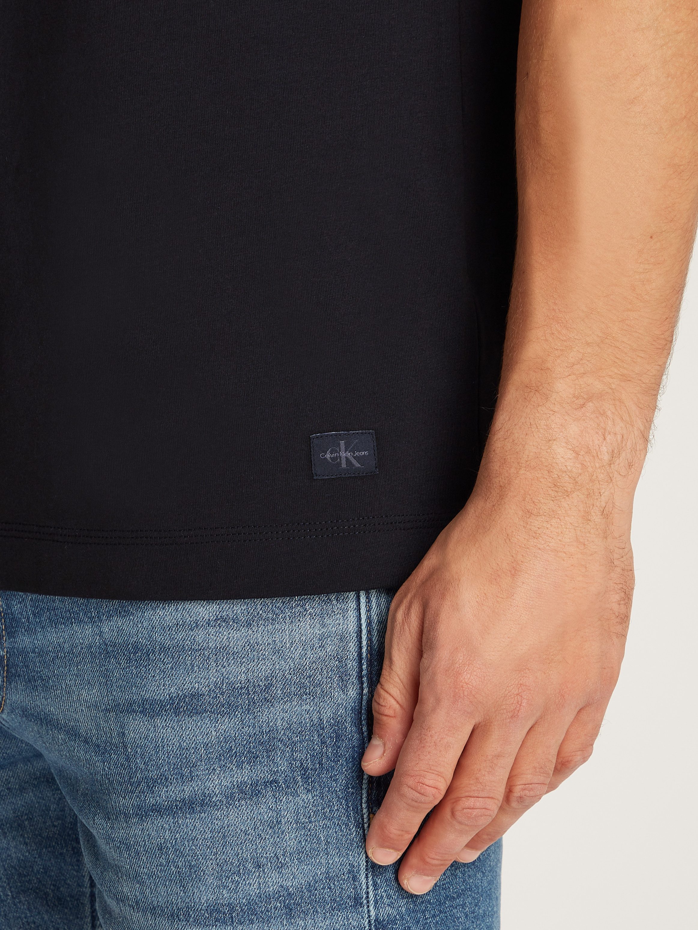 Calvin Klein Shirt met ronde hals WOVEN LABEL REGULAR TEE