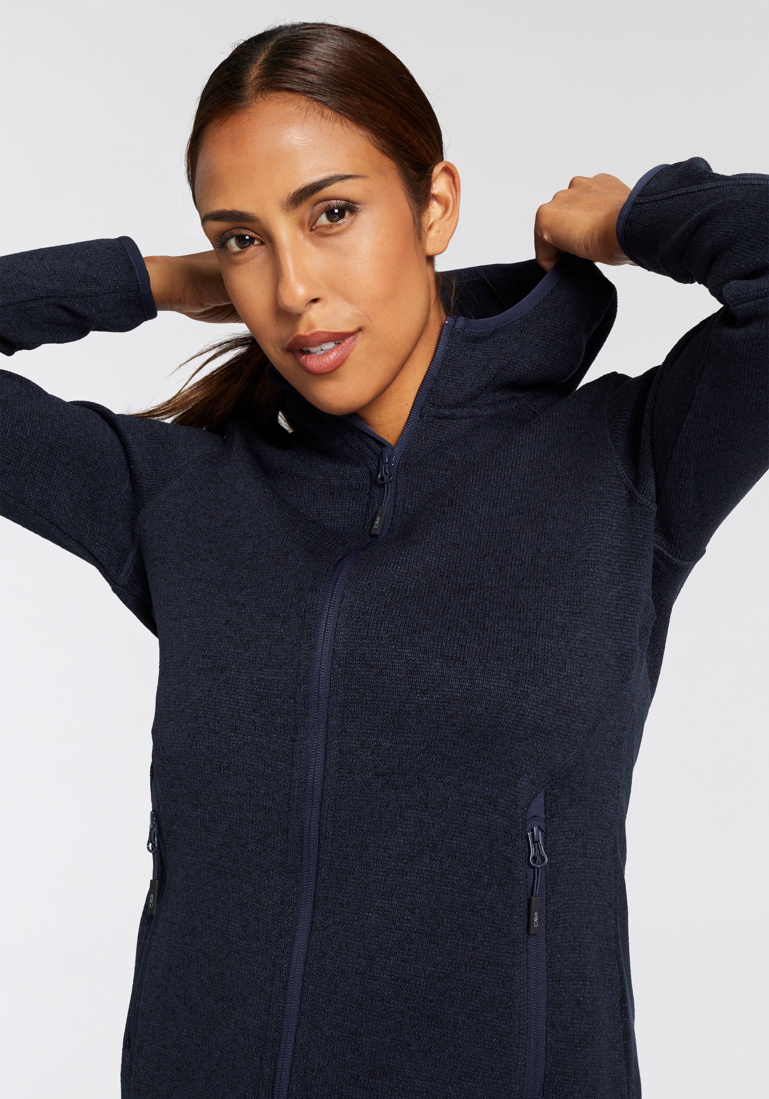 CMP Gebreid fleecejack KNITTED MELANGE HOODY WOMAN HOODY (1 stuk)