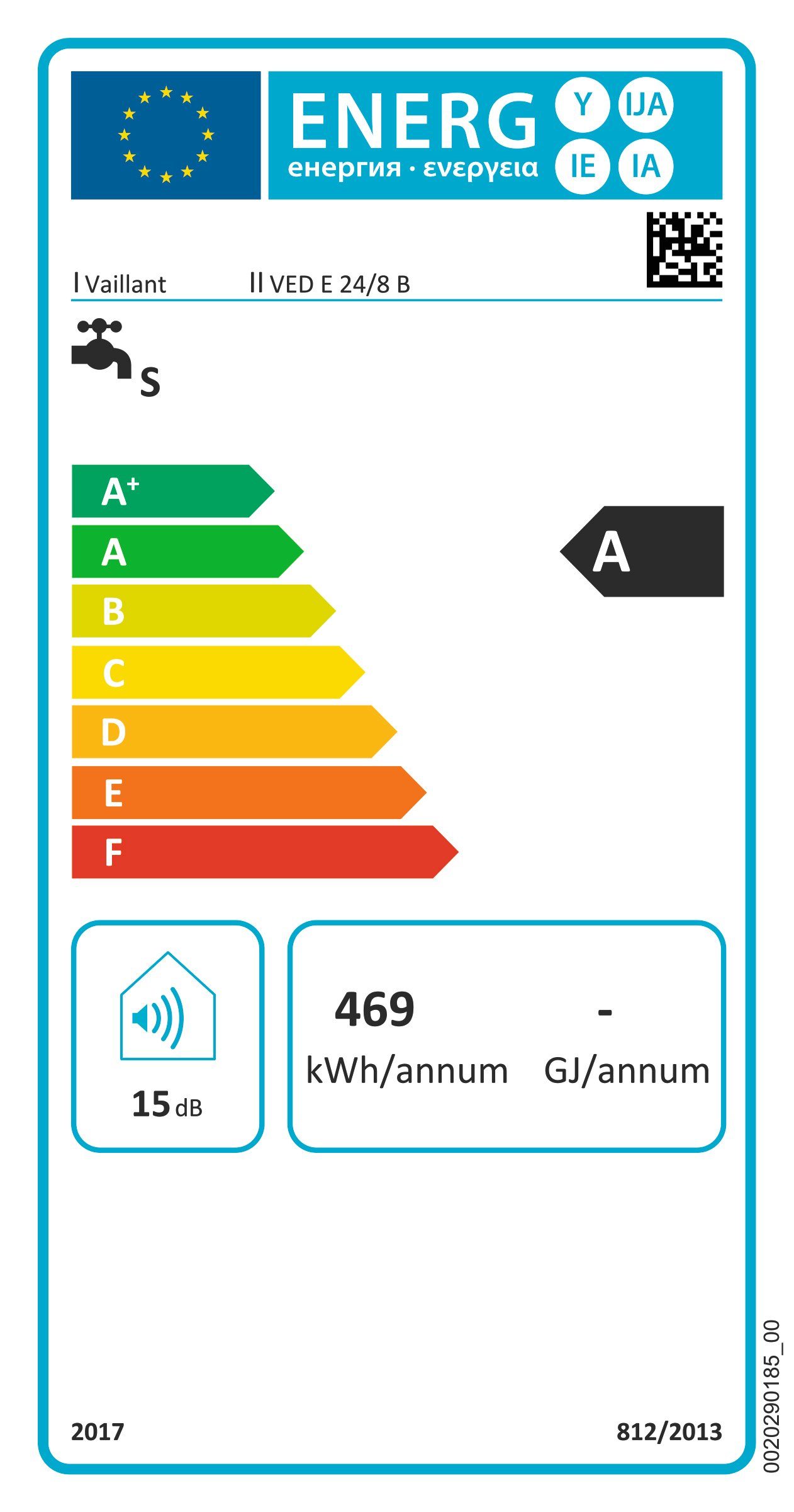 Vaillant Doorloopverwarmer VEDE24/8PRO met extra platte constructie (1 stuk)