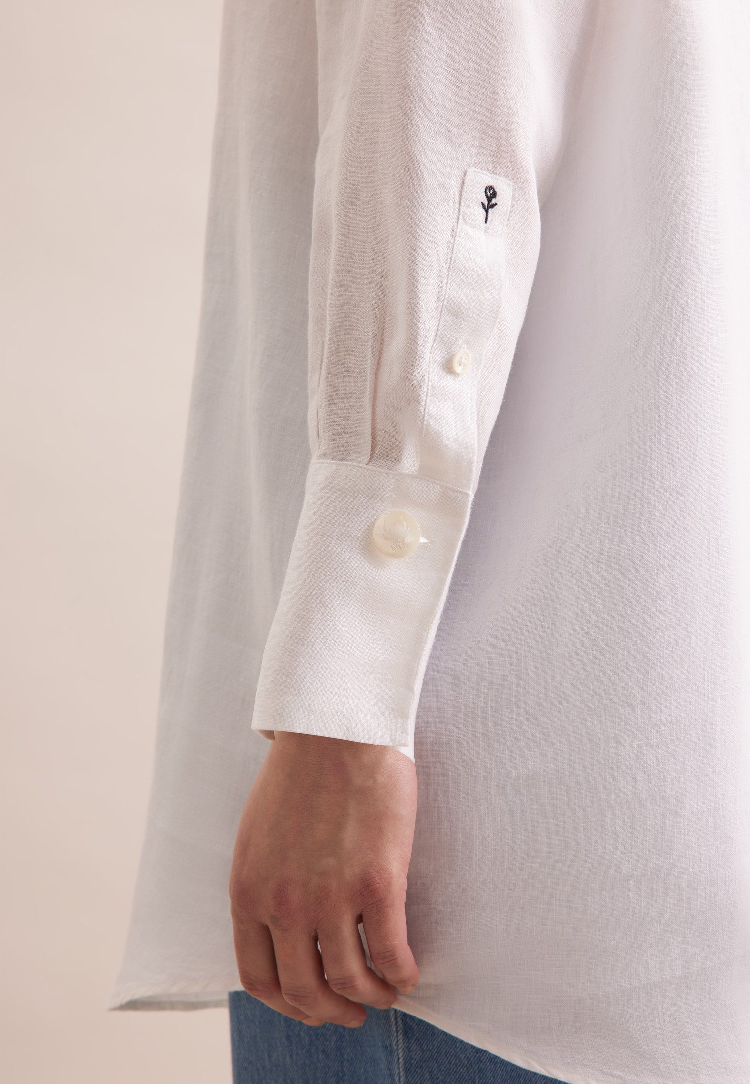 seidensticker Lange blouse Zwarte roos Lange mouwen kraag uni