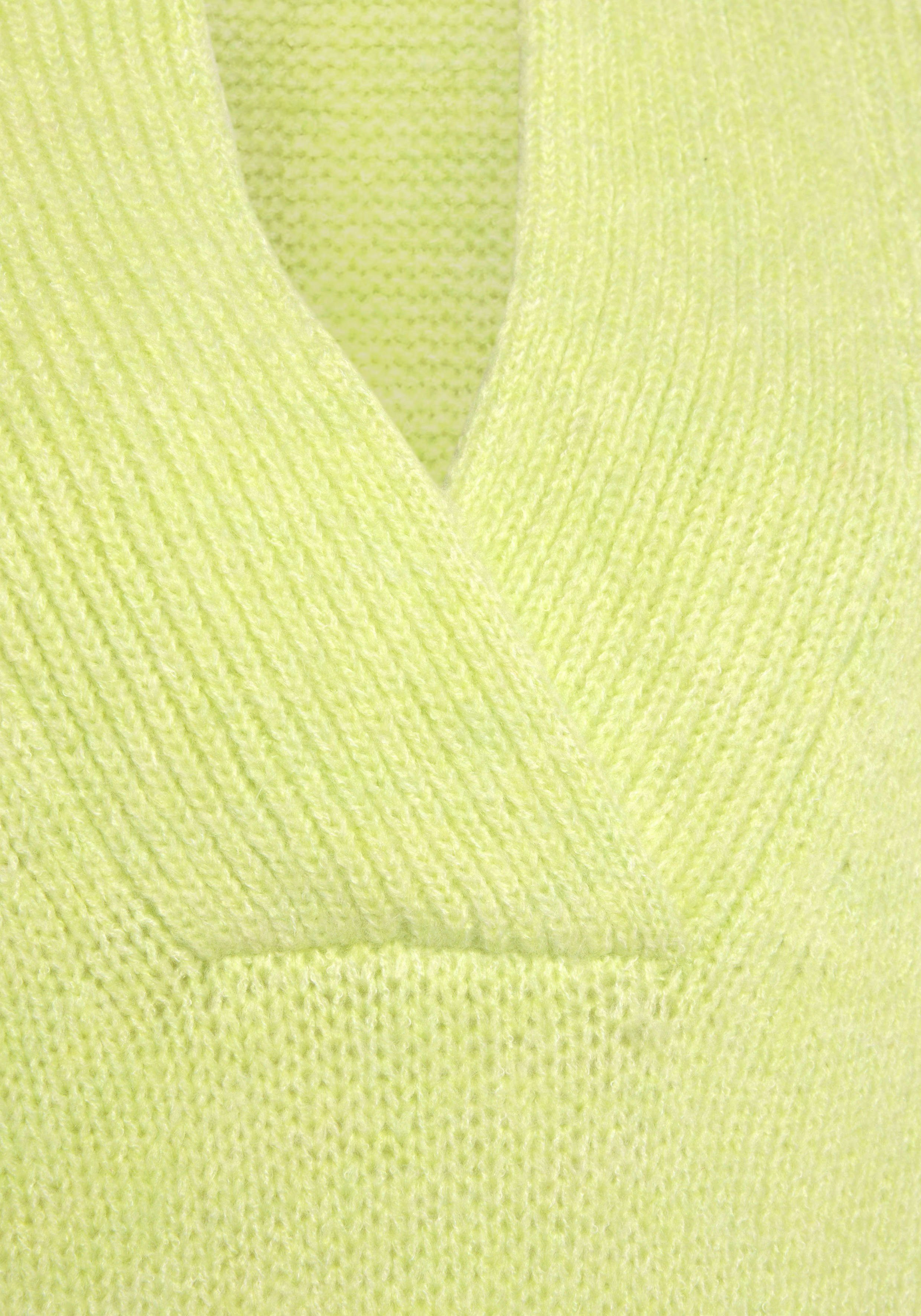 Lascana Trui met korte mouwen met v-hals, oversized pullunder met zijsplitten