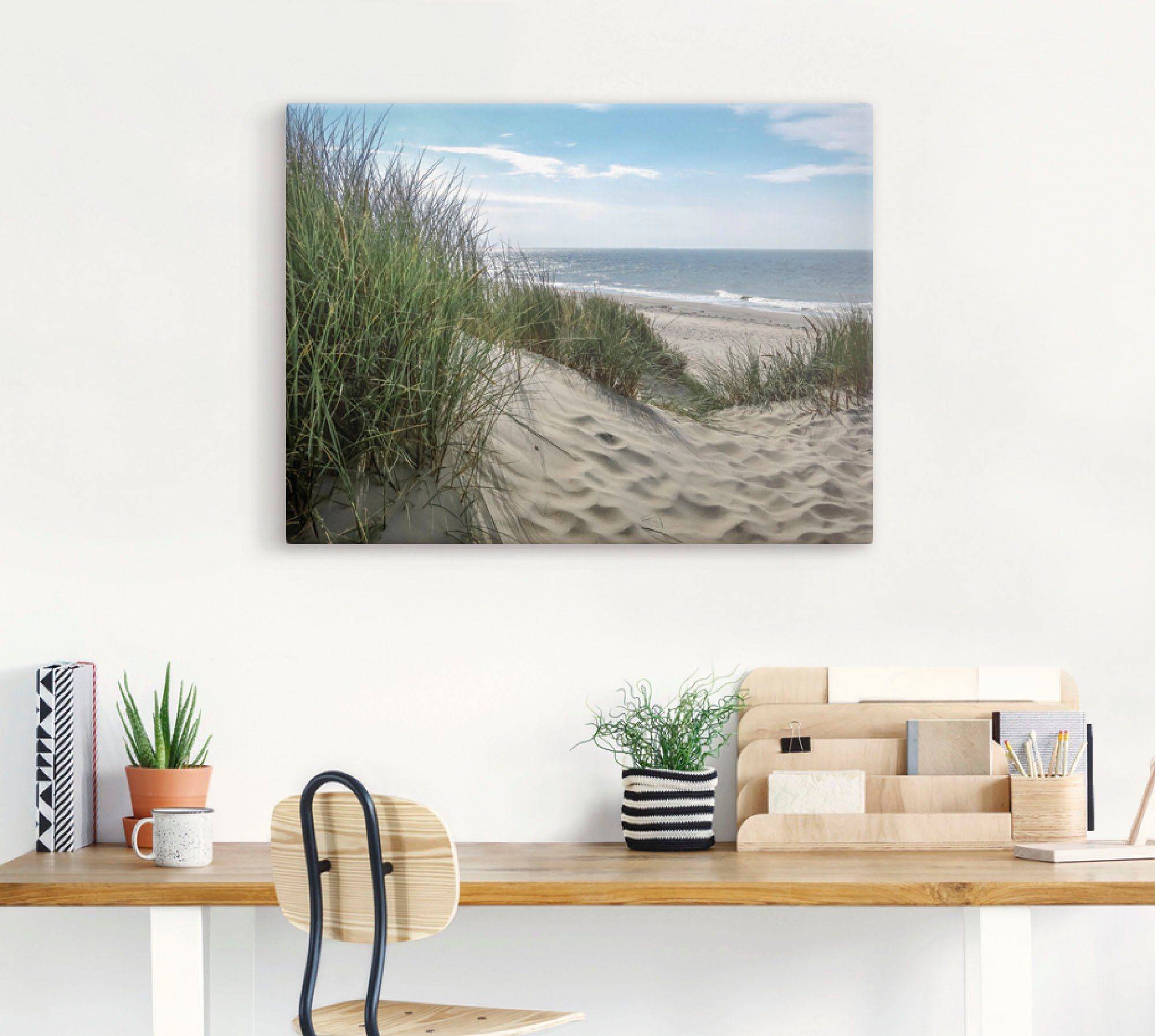 Artland Artprint Duinlandschap in de zomer aan de Noordzee als artprint van aluminium, artprint voor buiten, artprint op linnen, poster, muursticker