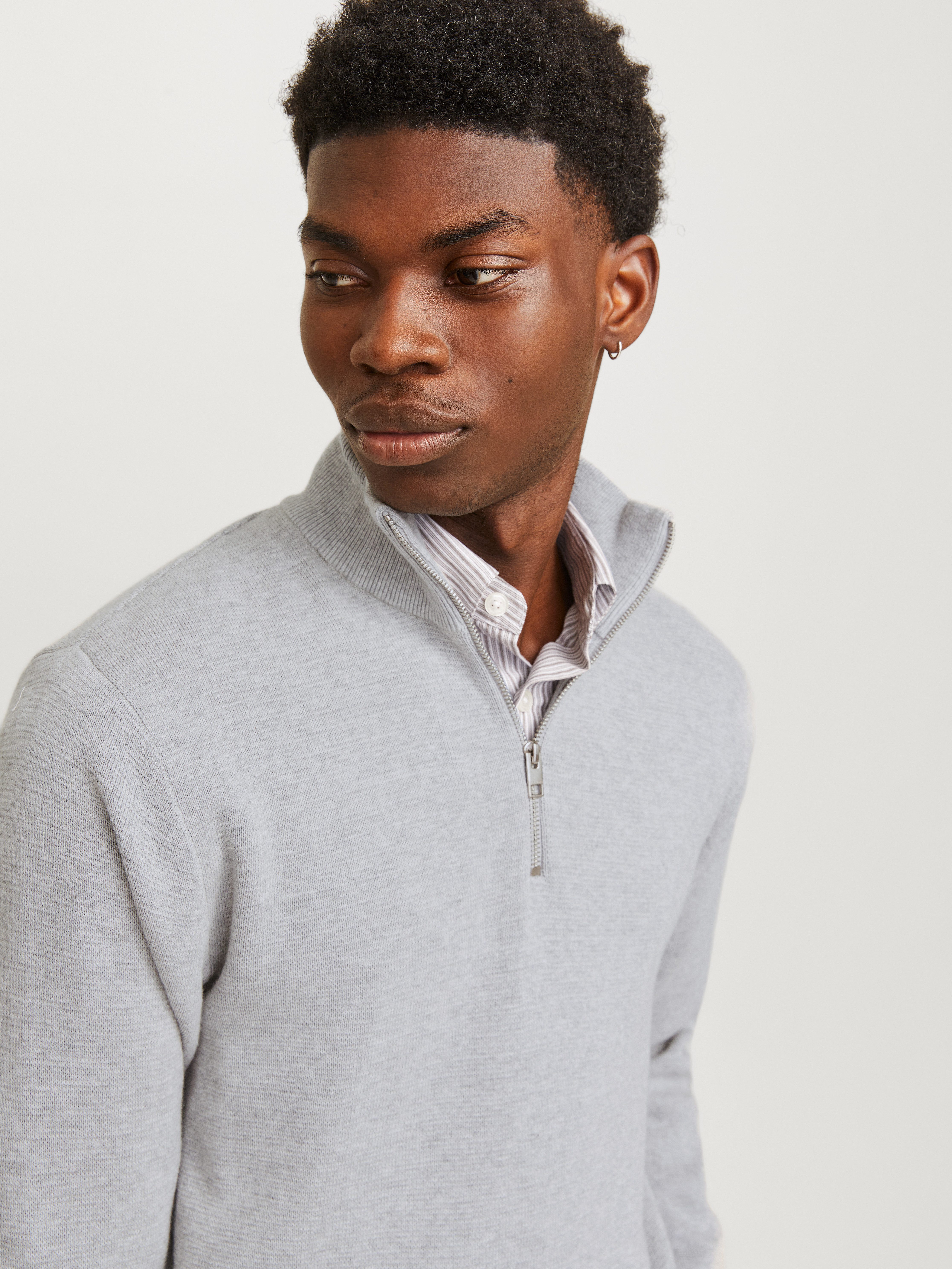 Jack & Jones Schipperstrui JPRBLAMILANO STITCH KNIT HALF ZIP SN