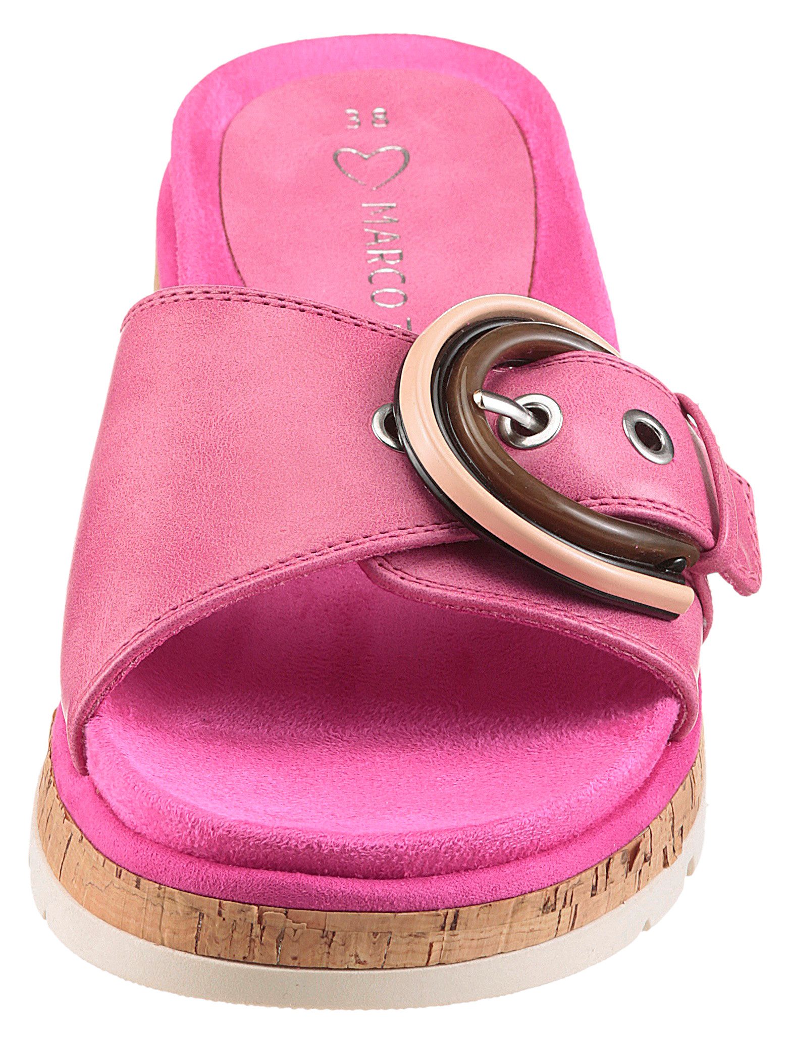 Marco Tozzi Slippers , plateau, zomerschoen, instapschoen met decoratieve gesp