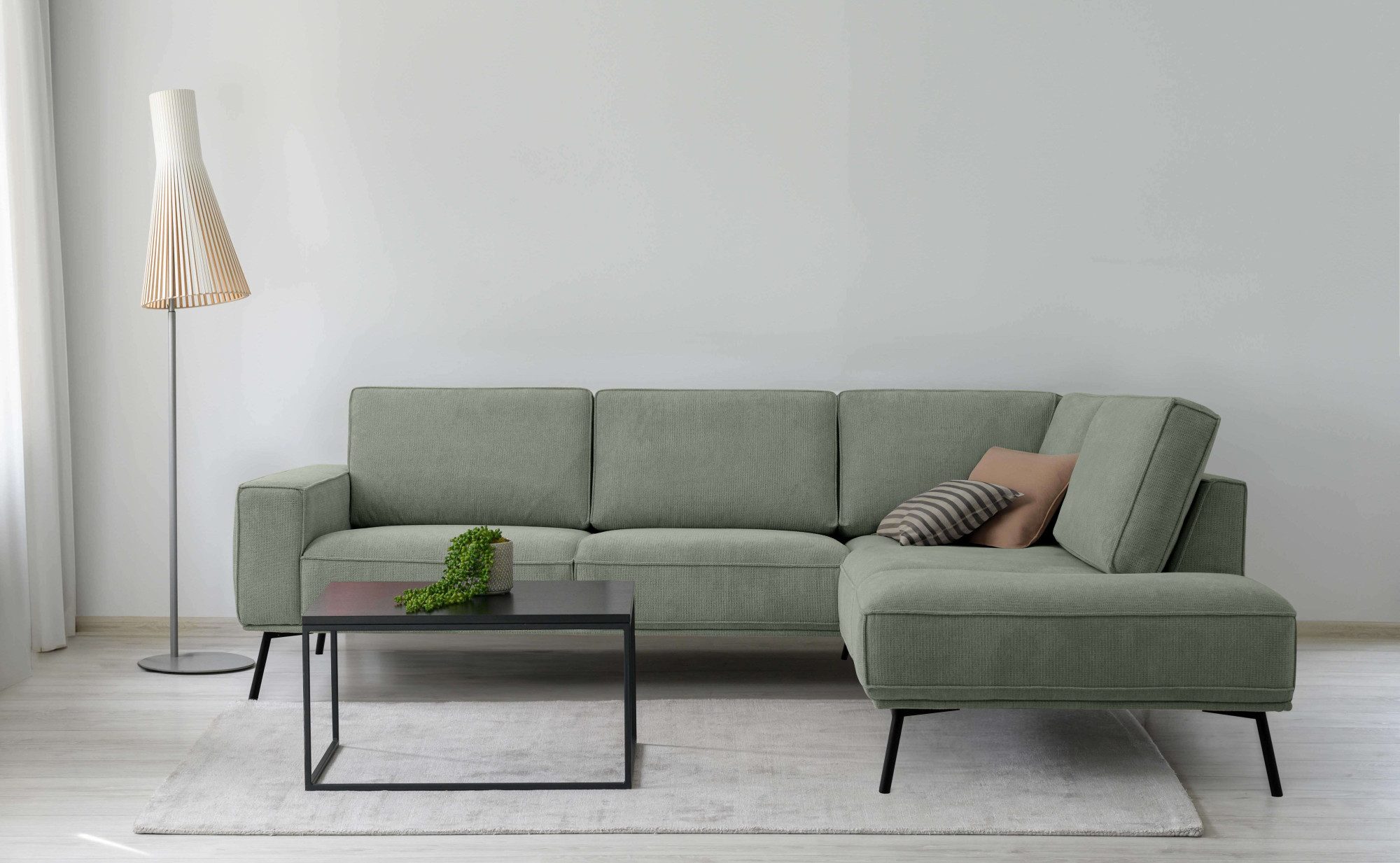 andas Hoekbank Vosby Breedte 260 cm, chenille, met decoratieve kedernaad