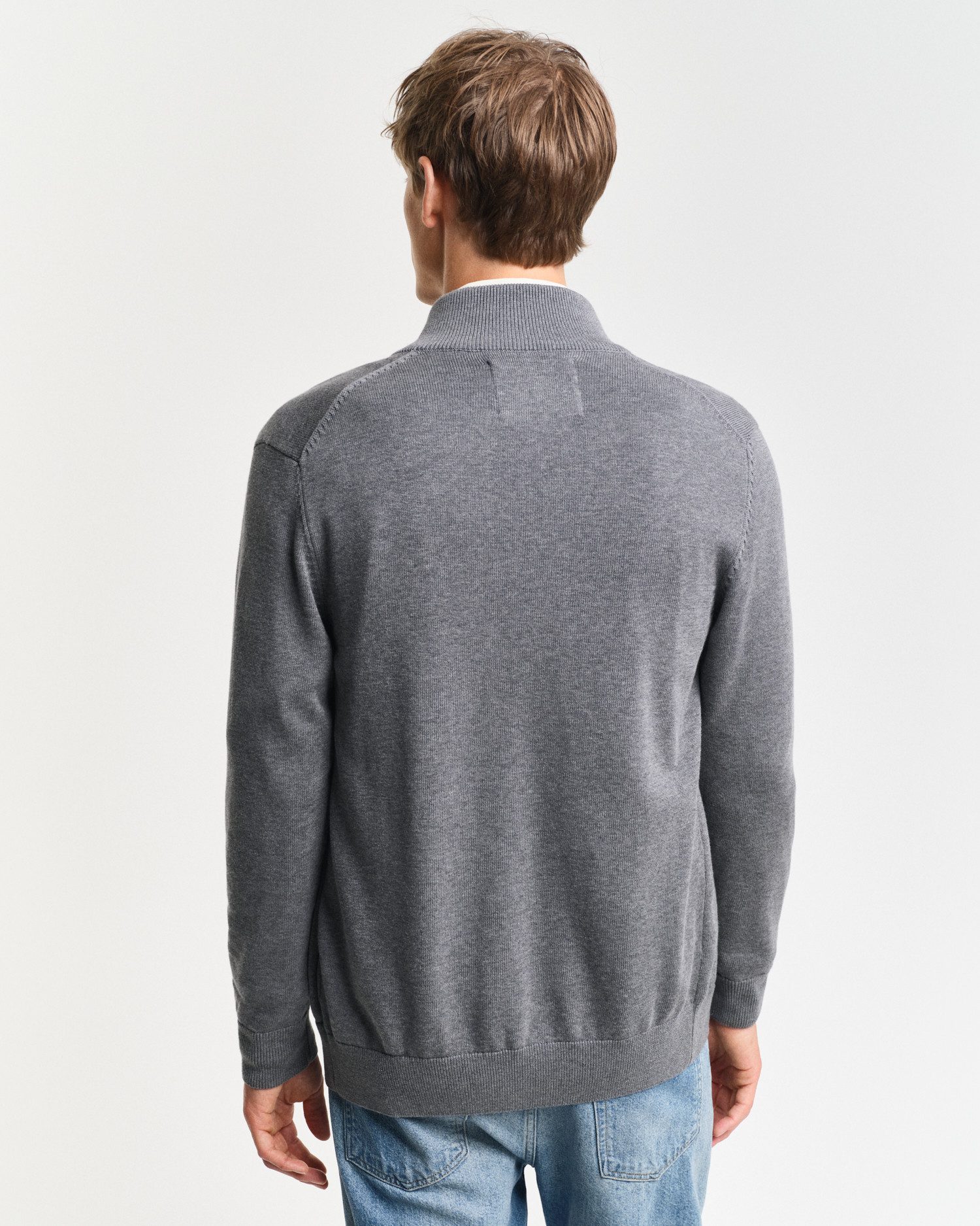 Gant Cardigan CASUAL COTTON ZIP CARDIGAN Met ribbels aan opstaande kraag, mouwen en zoom