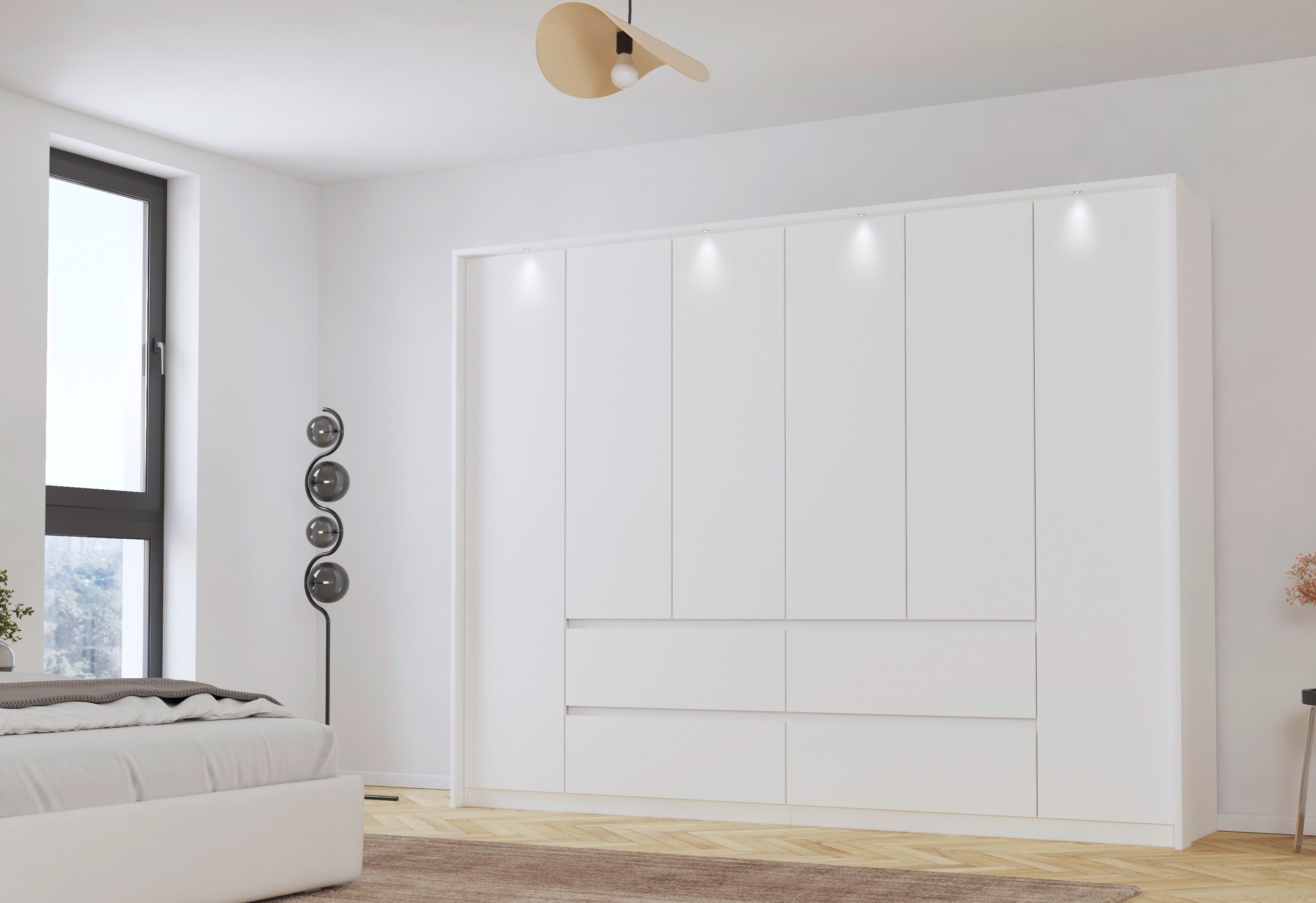 rauch Draaideurkast Mainz met passe-partout optioneel met verlichting, buitendeuren met push-to-openfunctie