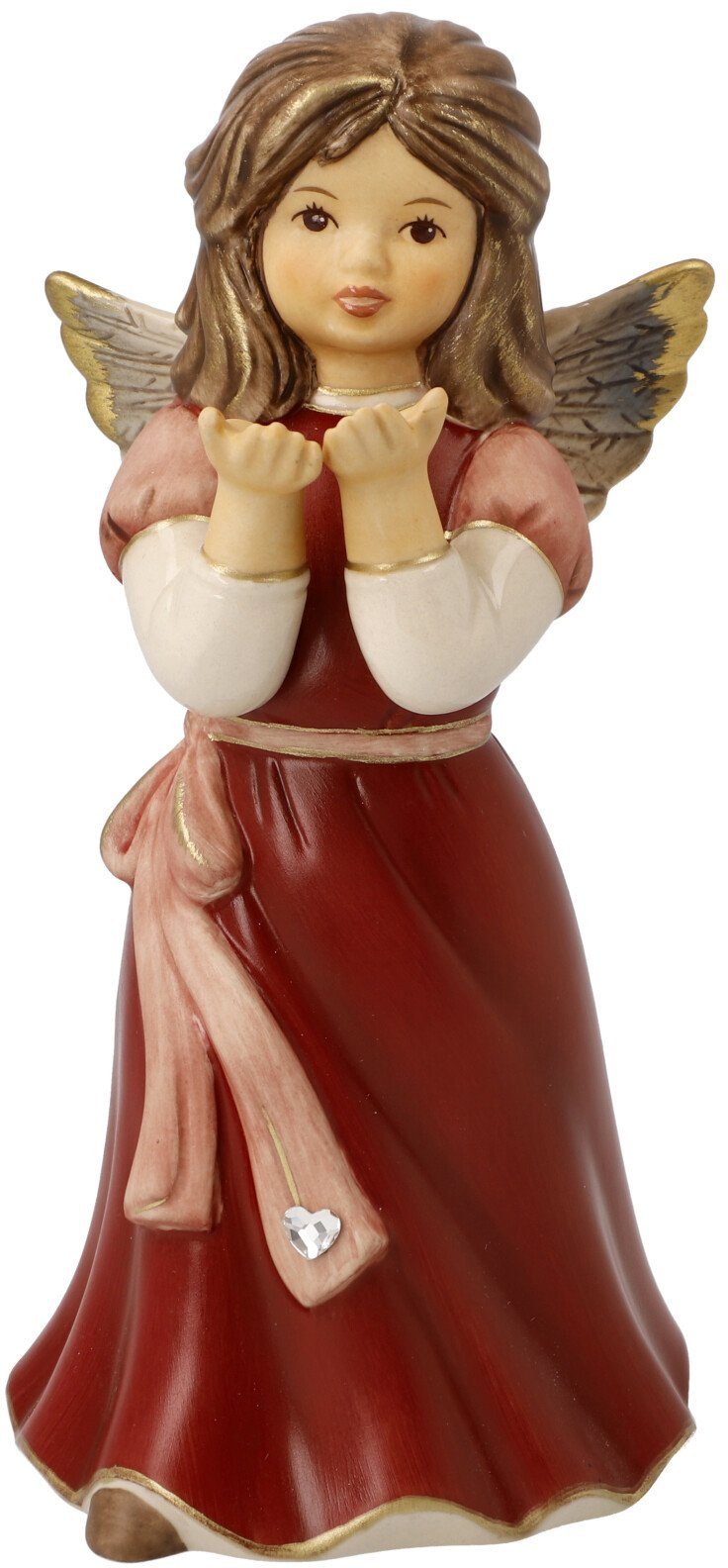 Goebel Engelfiguur Hemelboodschappers, kerstversiering rood