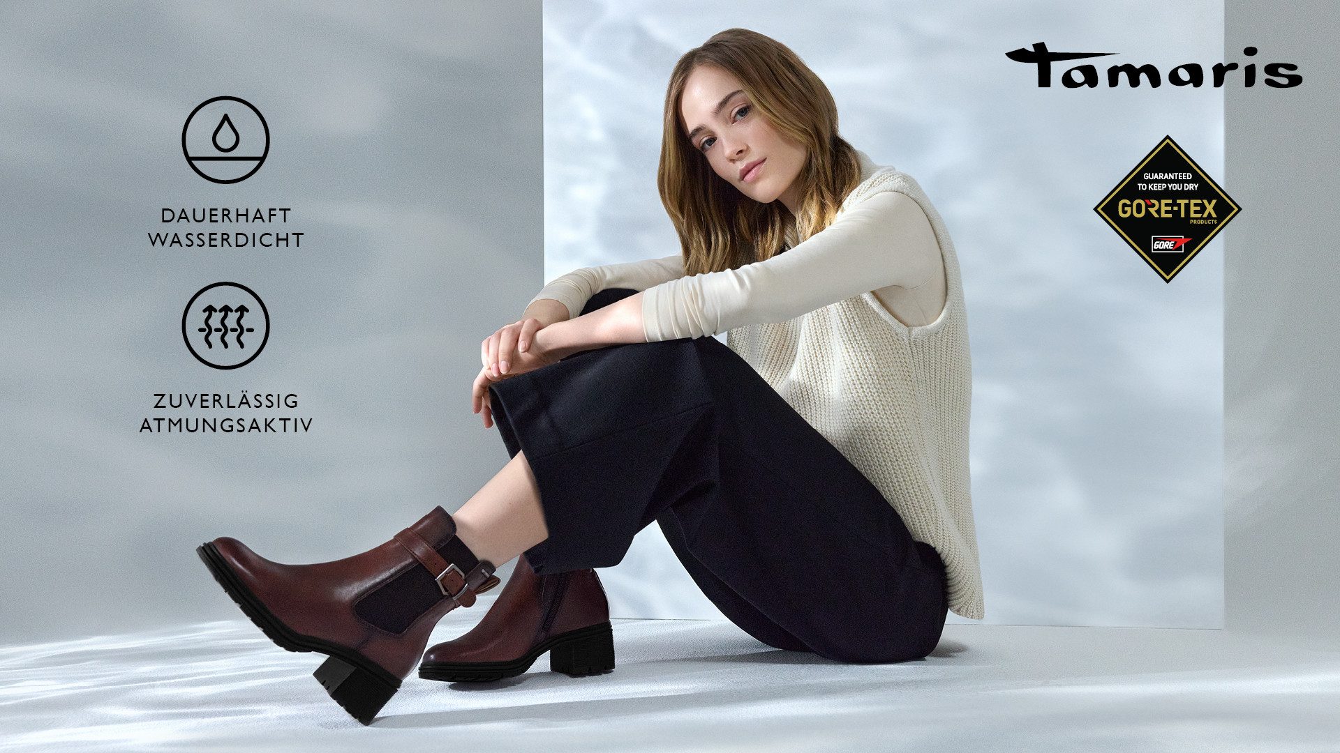 Tamaris Chelsea-boots hakken, enkellaars, zakelijke schoen, gore tex-uitrusting