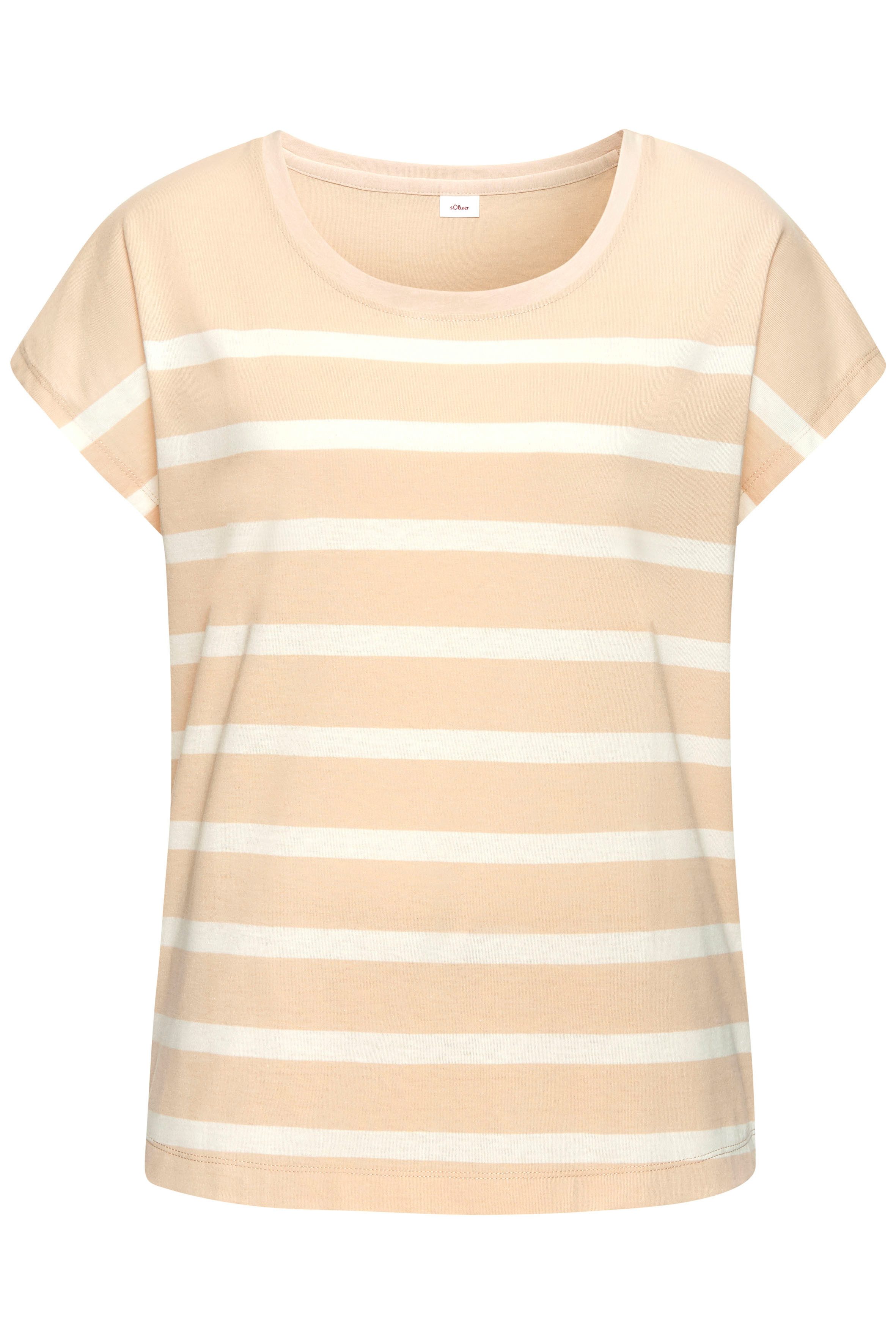 s.Oliver RED LABEL Beachwear Shortama met garengeverfde strepen in het bovenstuk (2-delig)