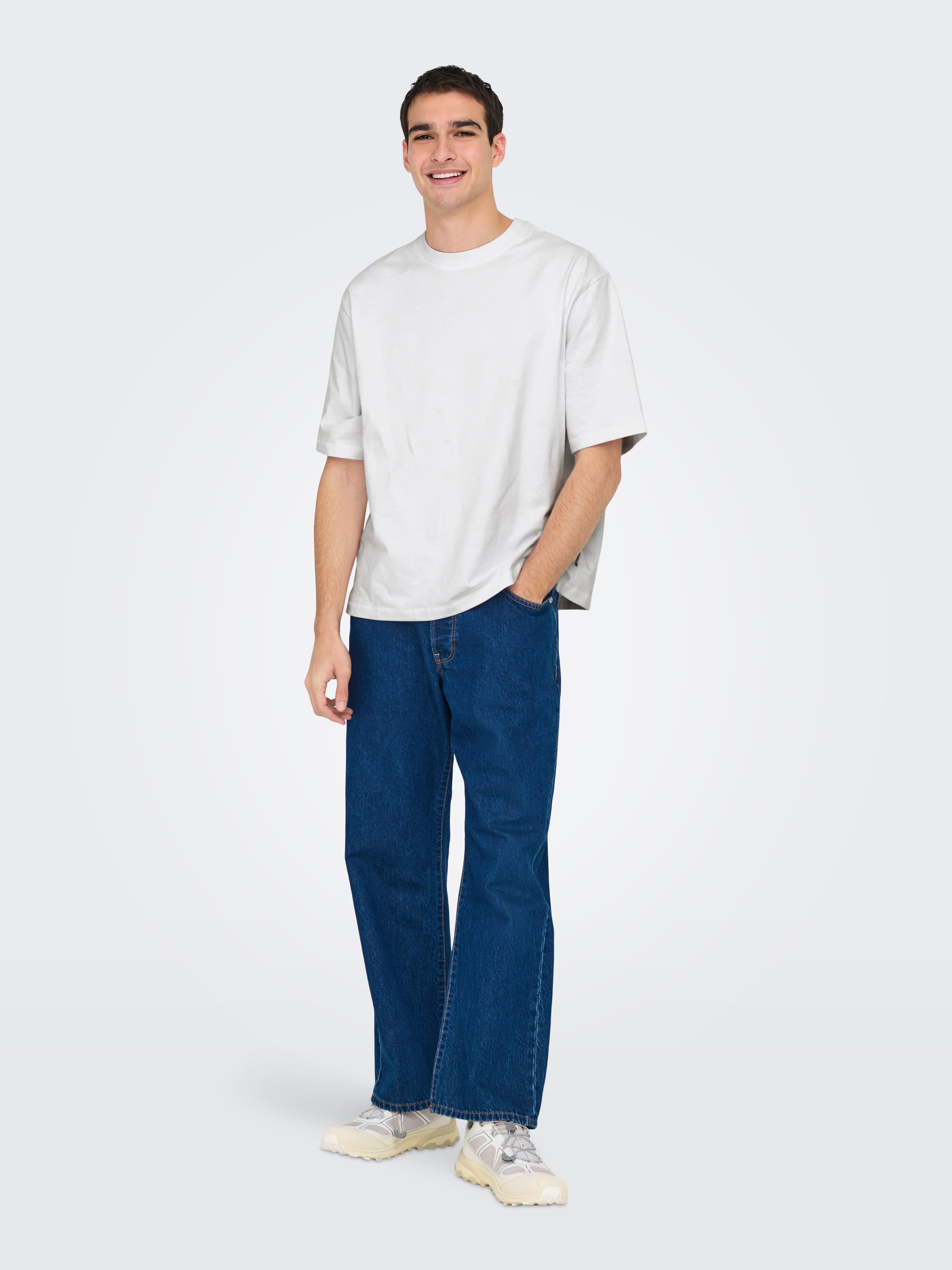 ONLY & SONS Shirt met ronde hals ONSMILLENIUM OVZ SS TEE NOOS