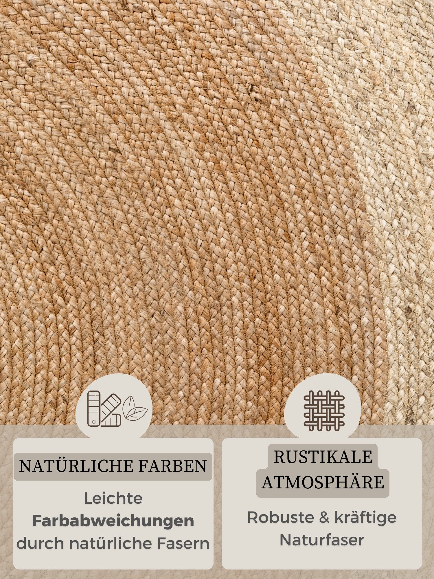HANSE Home Vloerkleed Jutta jute tapijt 100% jutevezel, natuur, woonkamer, eetkamer, gang, boho, scandi