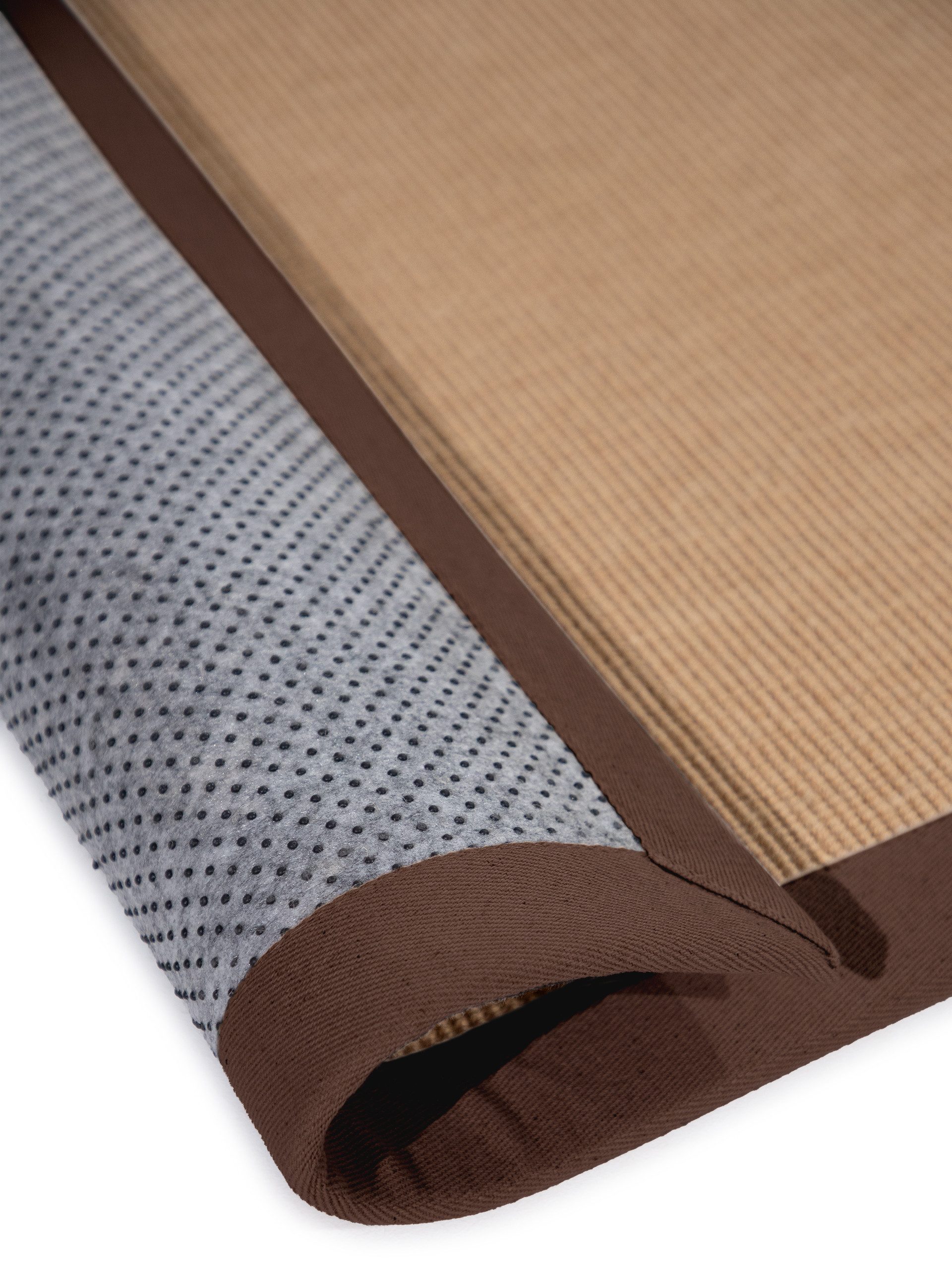 carpetfine Loper Sisal met gekleurd randdessin, antislip achterzijde