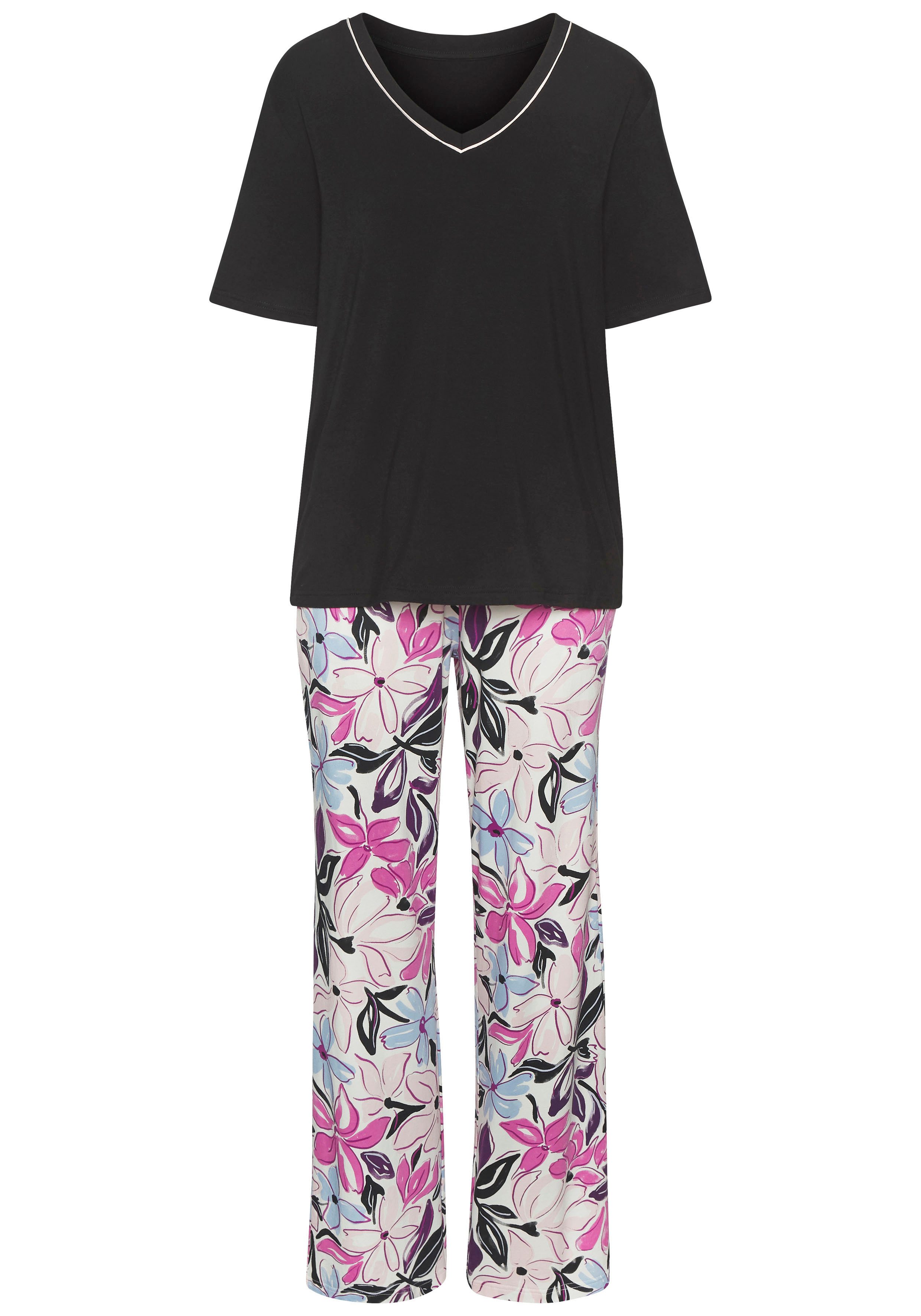 Lascana Pyjama met mooie bloemenprint (2-delig)