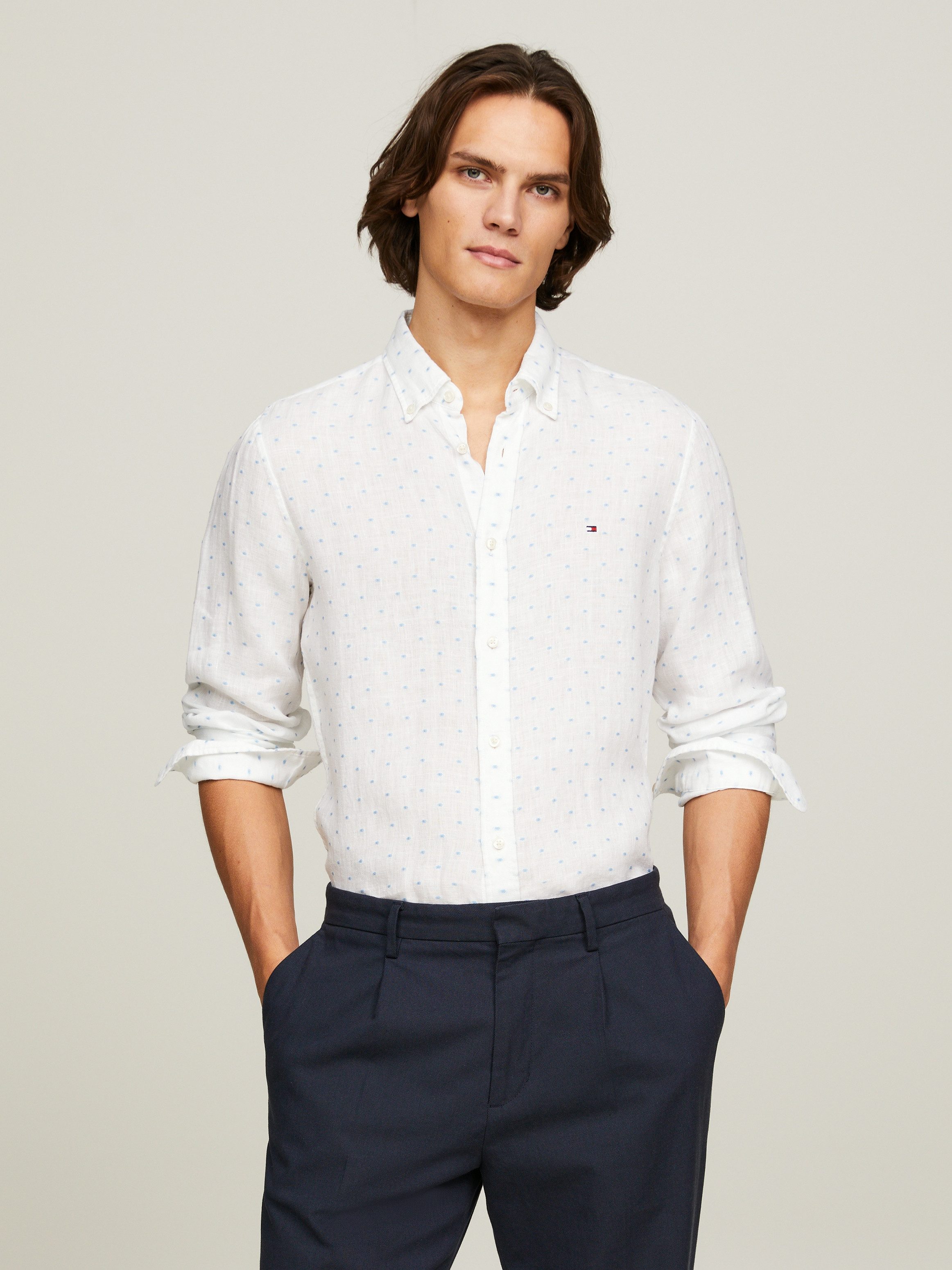 Tommy Hilfiger Overhemd met lange mouwen LINEN FIL COUPE SF SHIRT