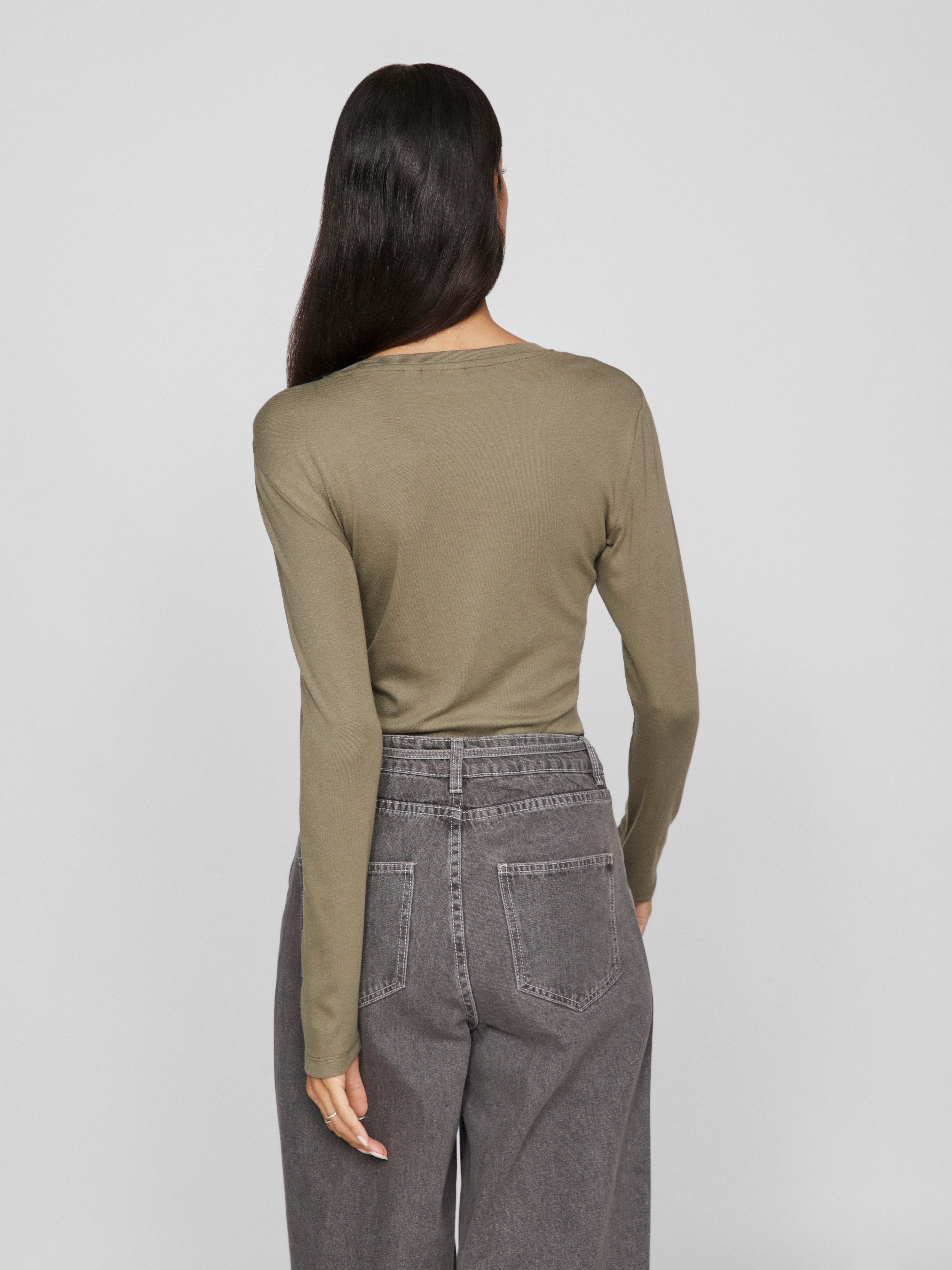 Vila Shirt met lange mouwen VIALEXIA O-NECK L S TOP NOOS