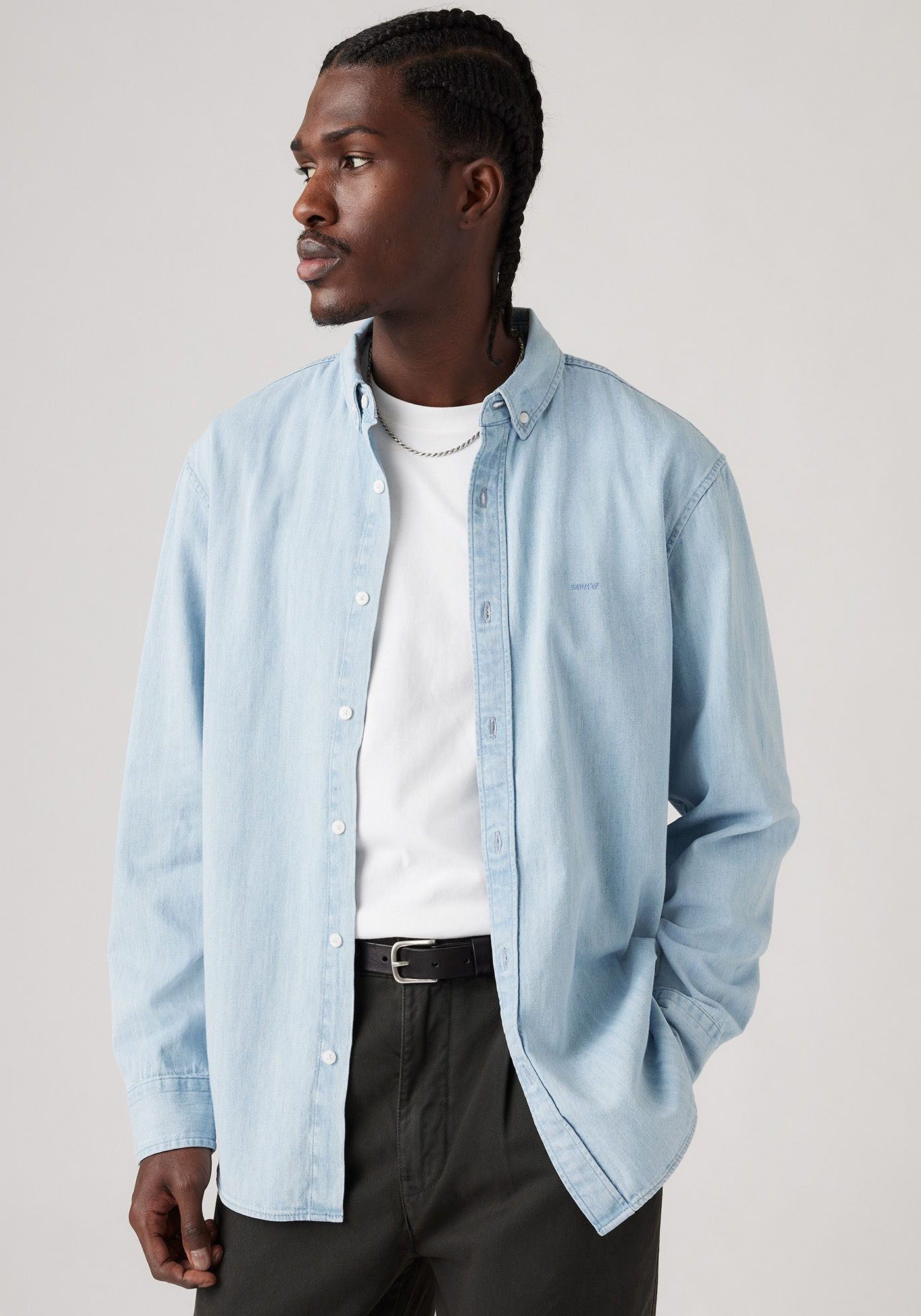 Levi's® Overhemd met lange mouwen AUTHENTIC BUTTON DOWN met ton-in-ton logo-borduursel op de...