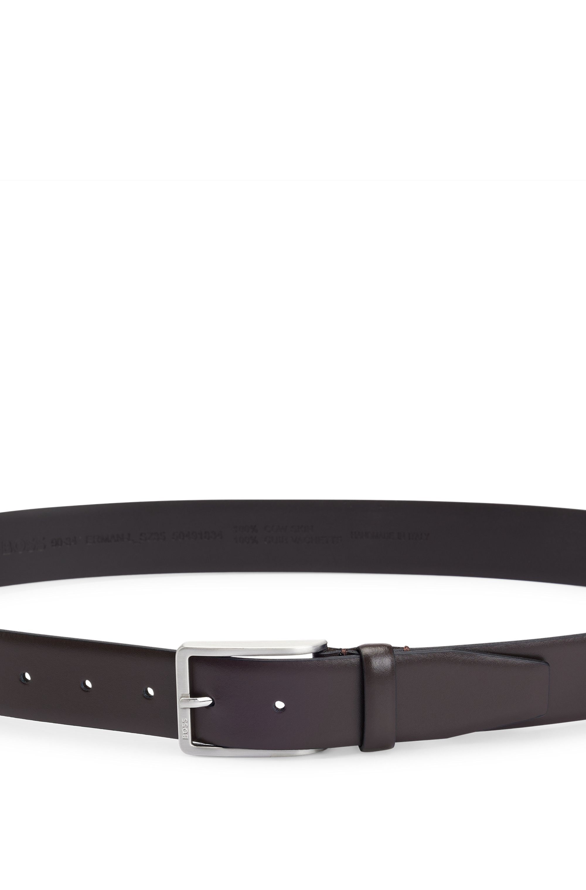 Boss Leren riem Erman-L_Sz35 met subtiele boss-reliëf op de sluiting