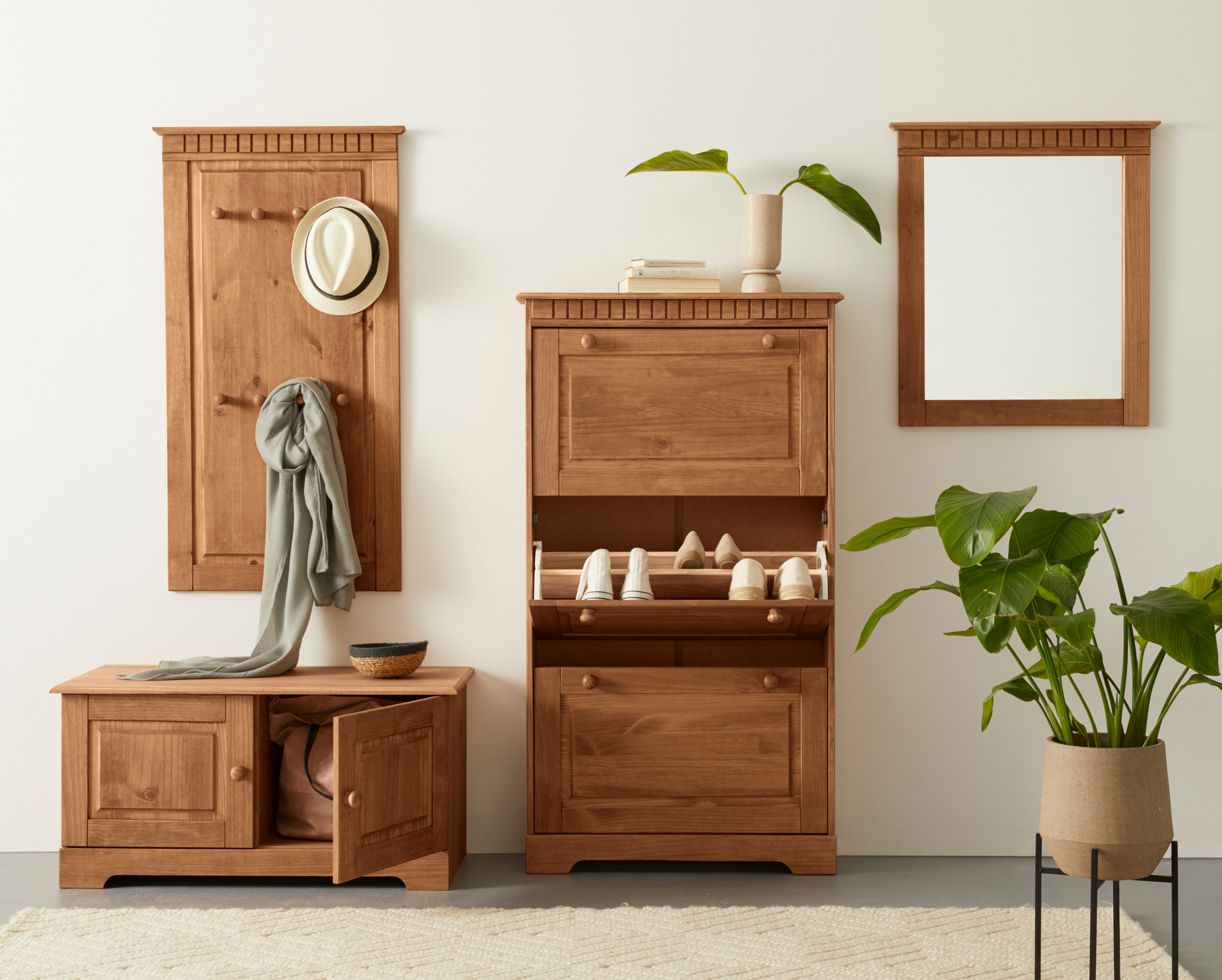 Home affaire Zitbank Lisa met opbergruimte en 2 draaideuren, breedte 90 cm