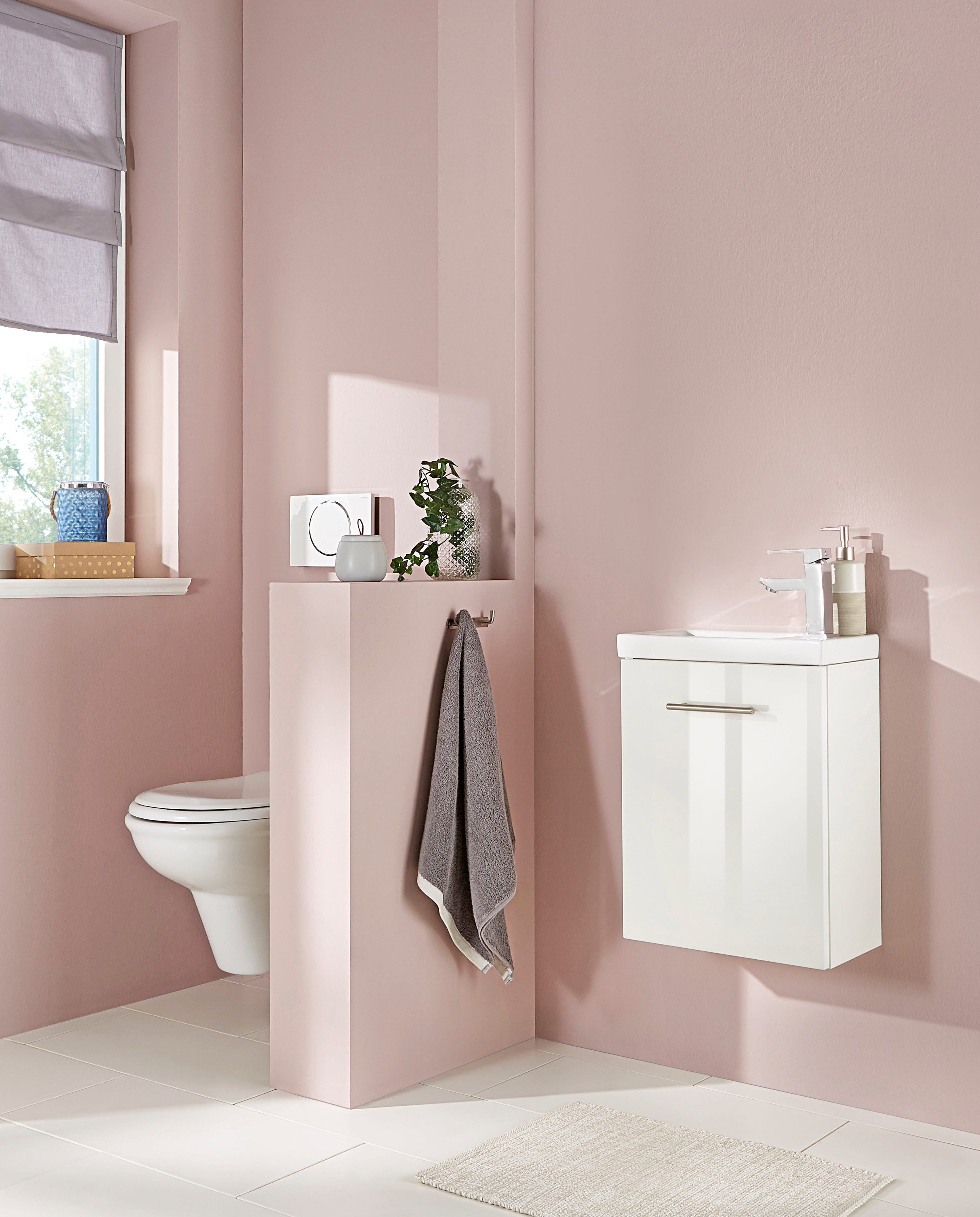 welltime Wastafelmeubel Trento, in verschillende designs en kleuren BxDxH: 40x23x56 cm, gastenbad SlimLine, wastafel