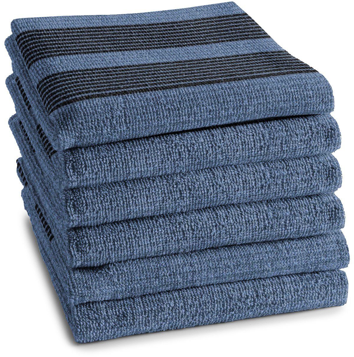 DDDDD Theedoek Baxter Keukenhanddoek van zachte frotté, 50 x 55 cm (set, 6-delig) theedoeken blauw