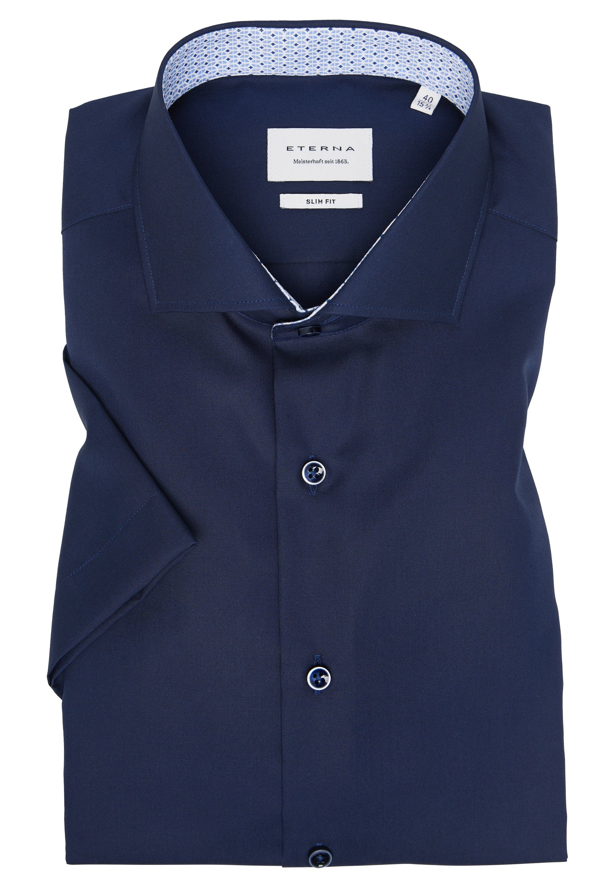 Eterna Overhemd met korte mouwen Slim fit NON IRON (strijkvrij)