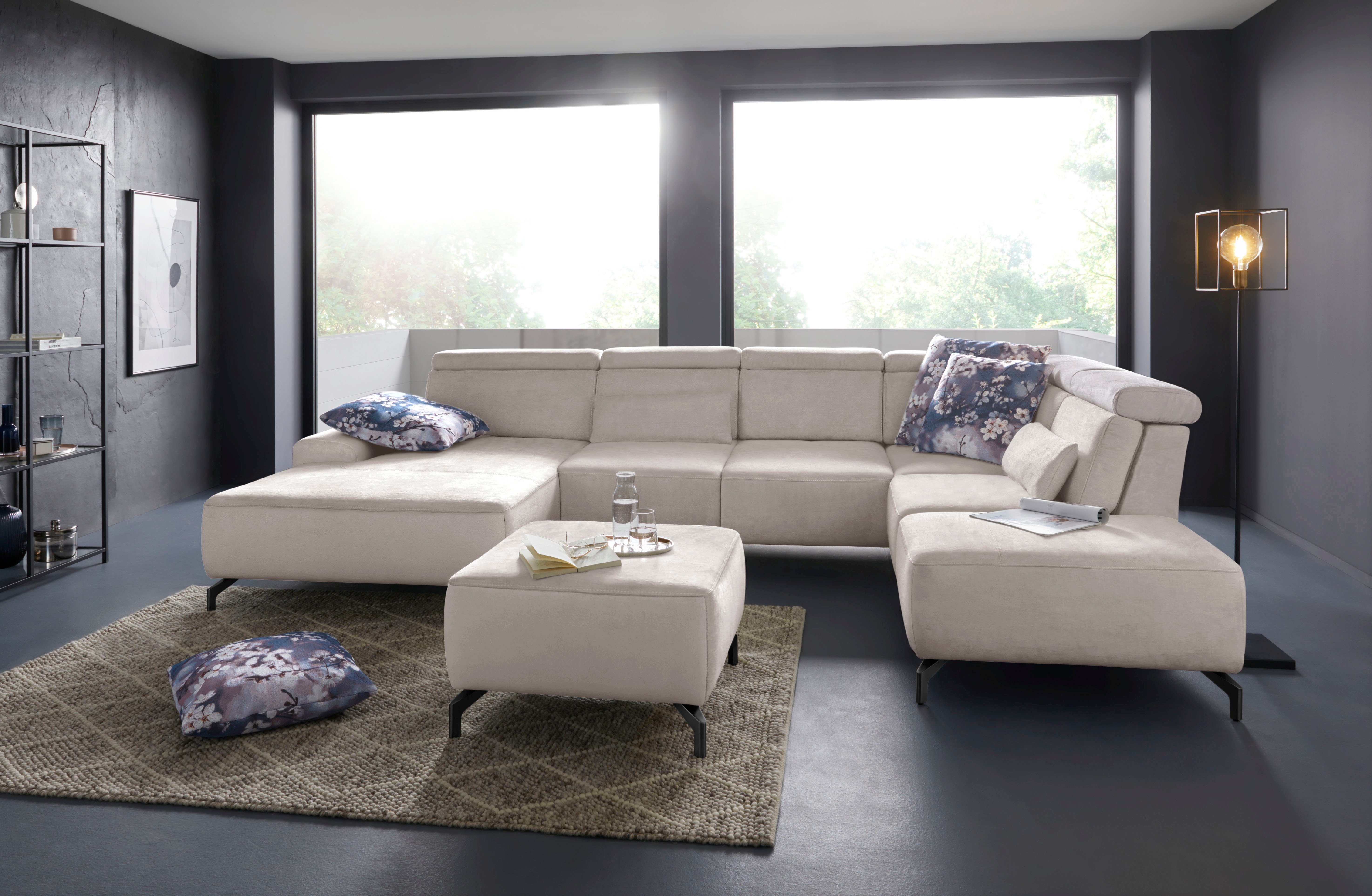 sit&more Hocker GIZEH Poothoogte 12 cm, naar keuze in 2 verschillende pootkleuren
