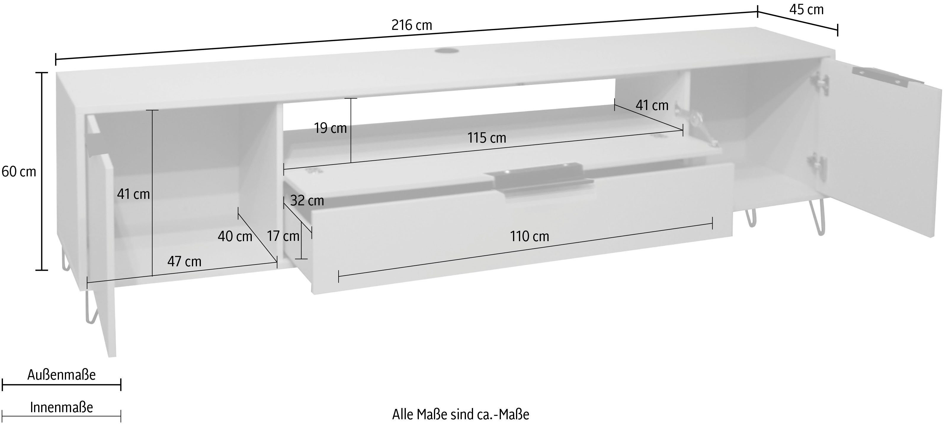 Mäusbacher Tv-meubel Bonnie TOPSELLER! Lowboard met draadframe