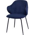 salesfever stoel met armleuningen bekleding in corduroy-look (set, 2 stuks) blauw