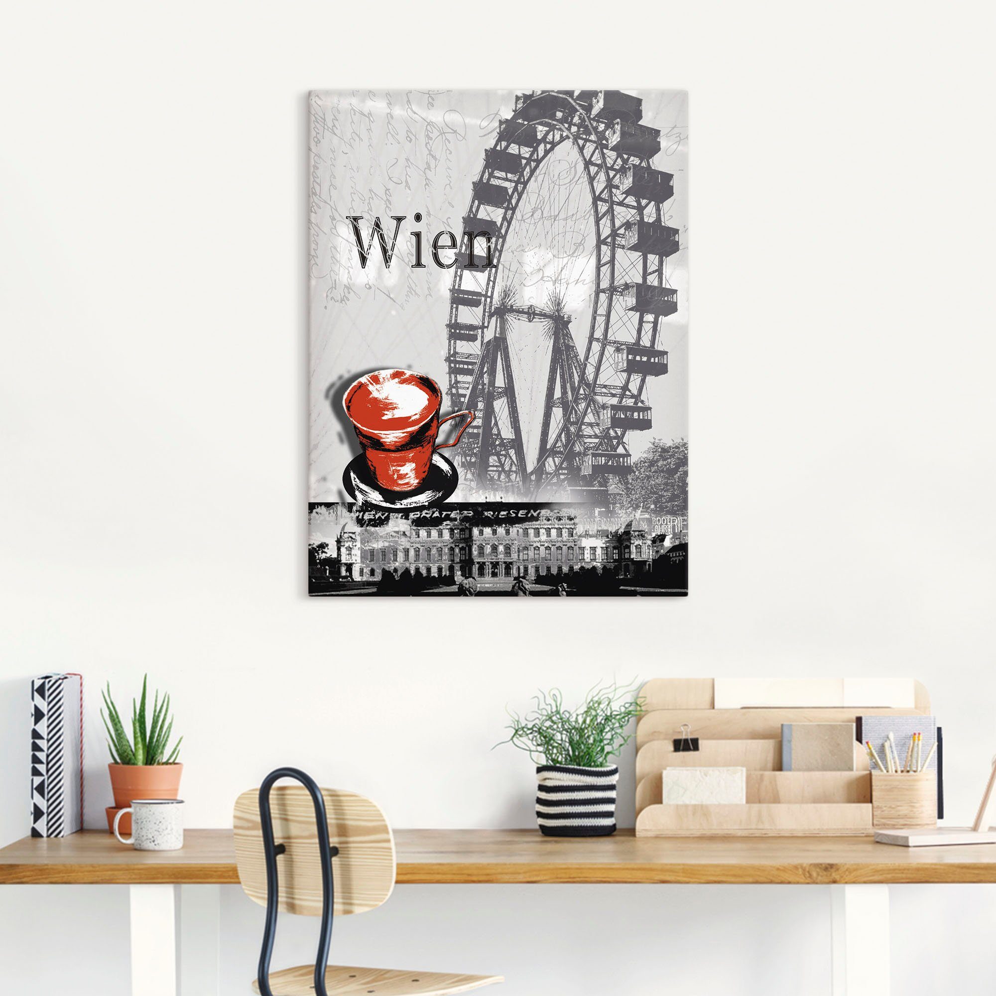 Artland Artprint Wenen - melange - koffie als artprint van aluminium, artprint voor buiten, artprint op linnen, poster in verschillende maten. maten