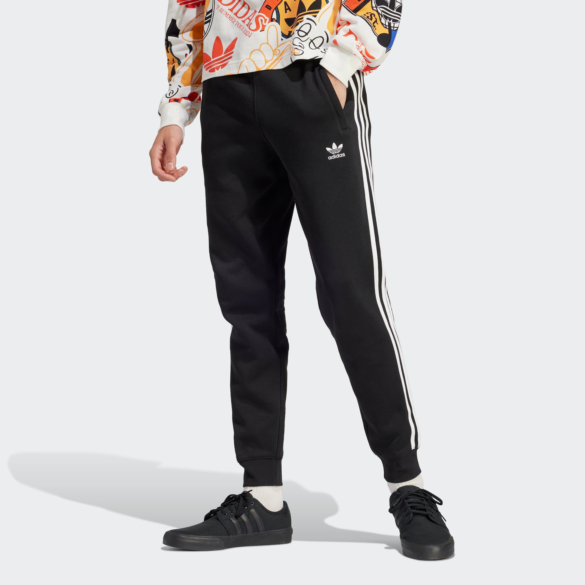 Adidas Originals Regular fit sweatpants met labelstitching model '3-STRIPES'