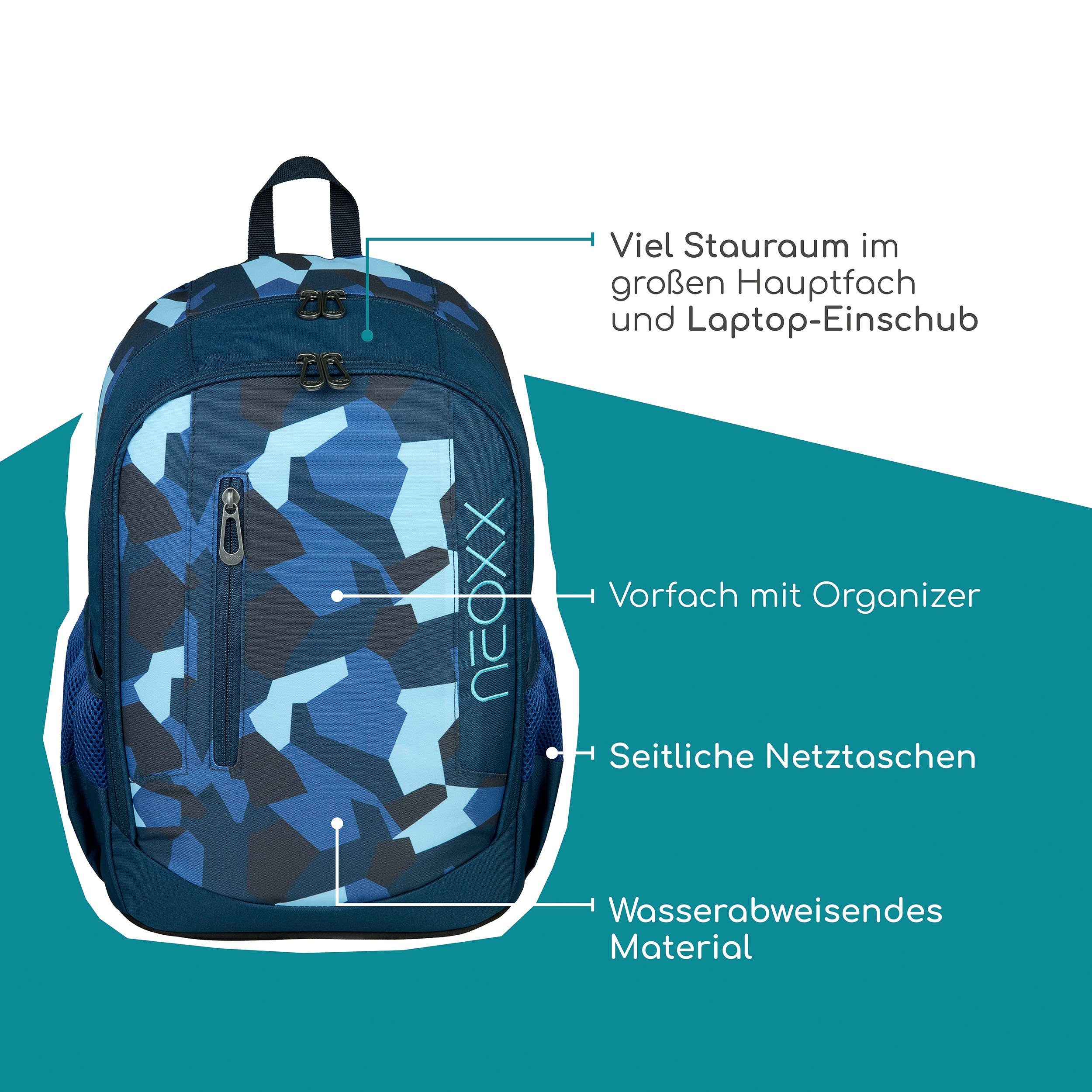 neoxx Schoolrugzak Flow, Camo Nation gedeeltelijk van gerecycled materiaal