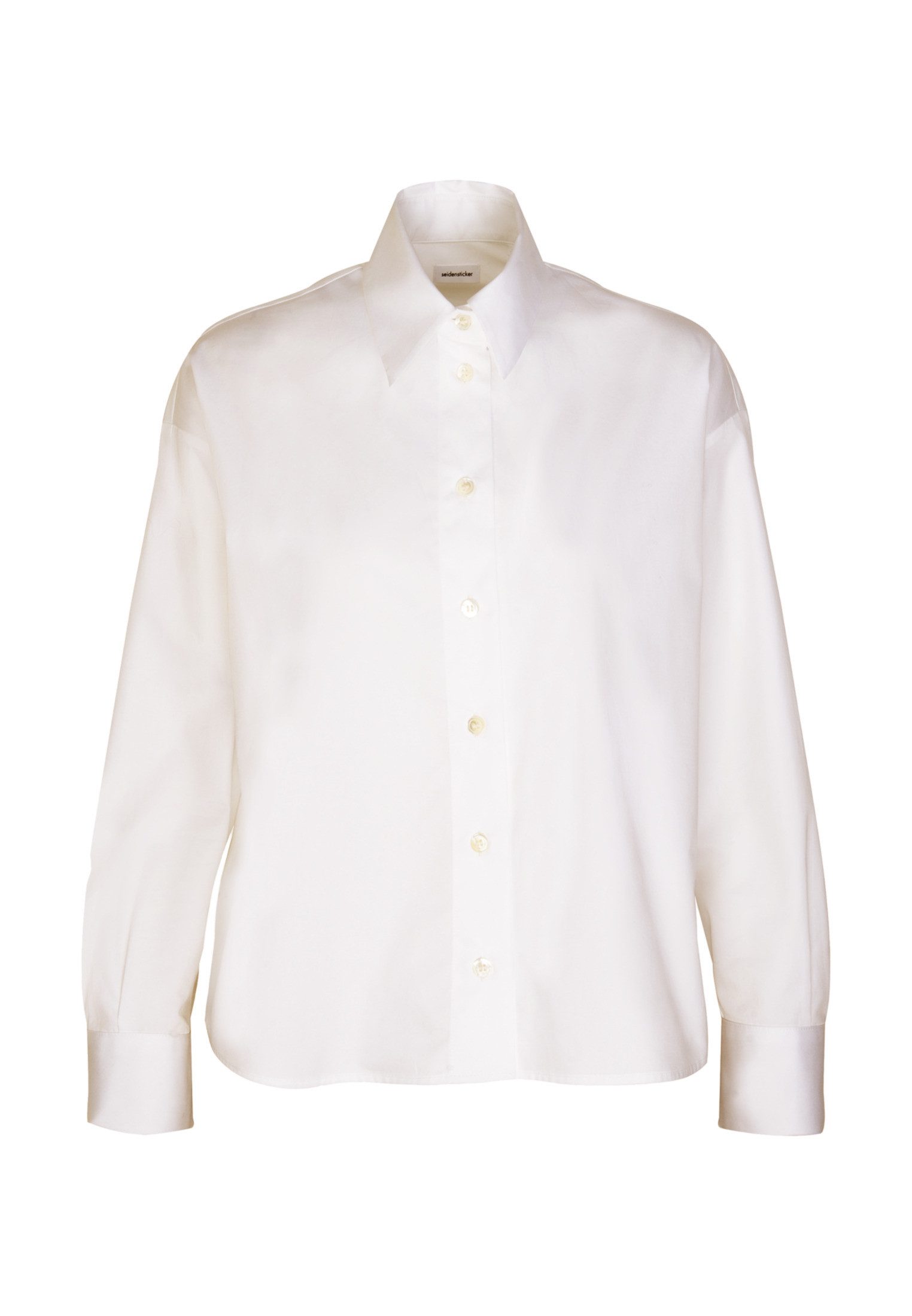 seidensticker Overhemdblouse Zwarte roos Lange mouwen kraag uni