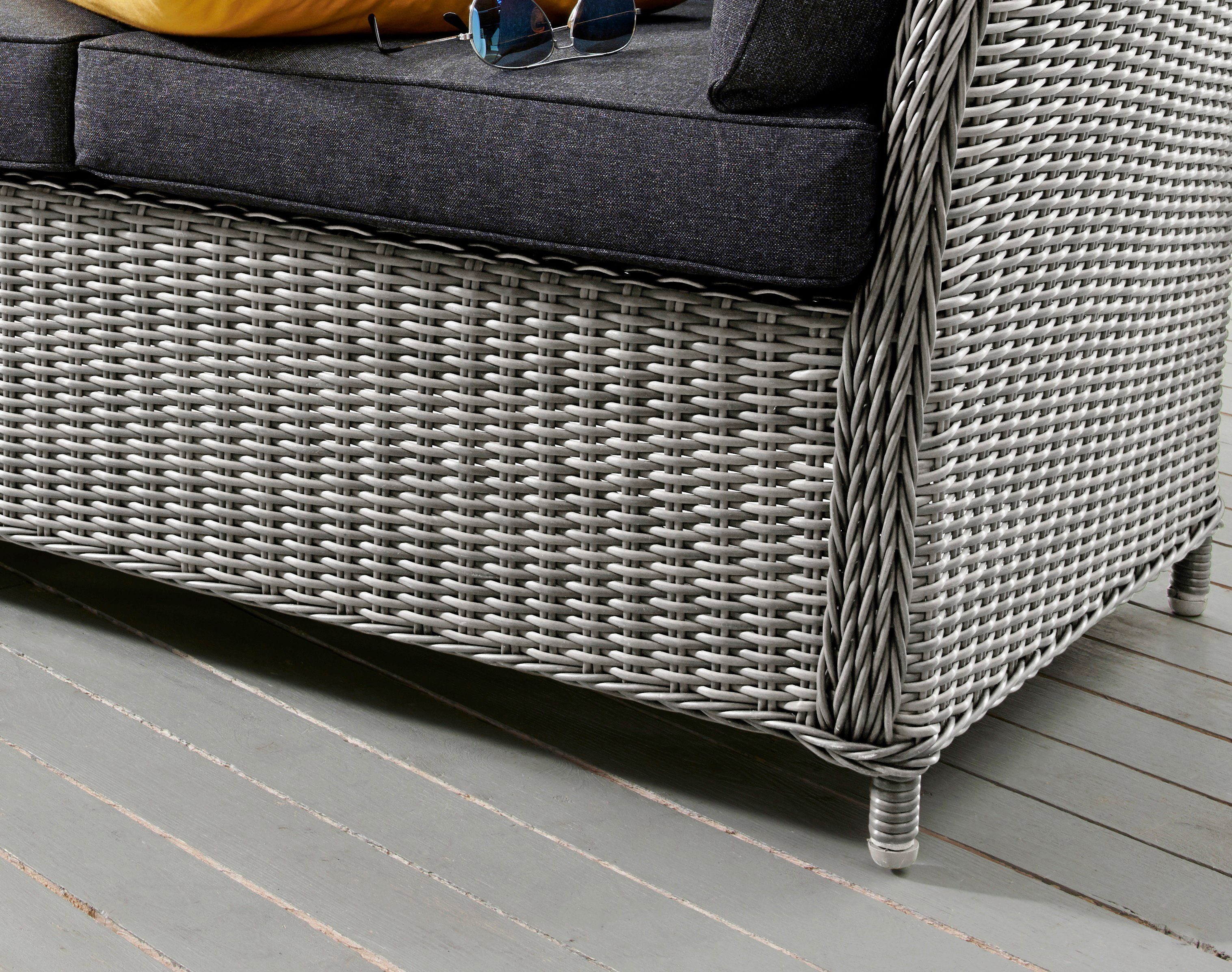Destiny Loungebank Palma Aluminium, polyrattan, 3-zits bank, incl. kussens