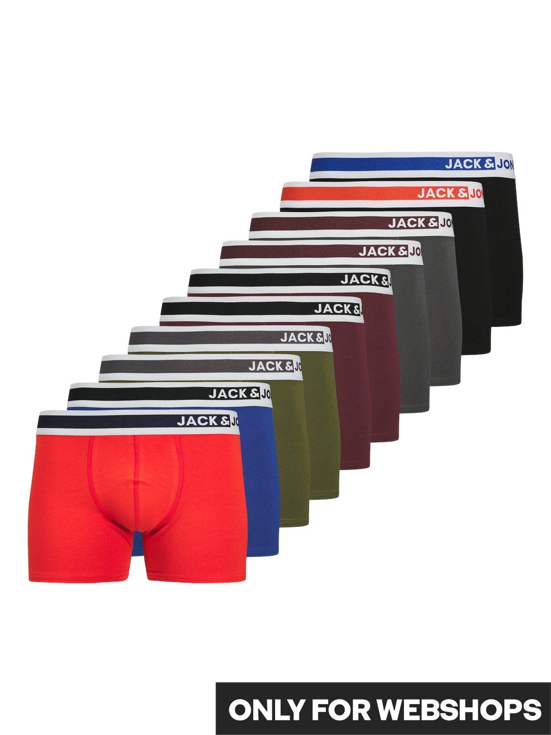 Jack & Jones Trunk JACJIMMY SOLID TRUNKS 10 PACK (set 10 stuks)