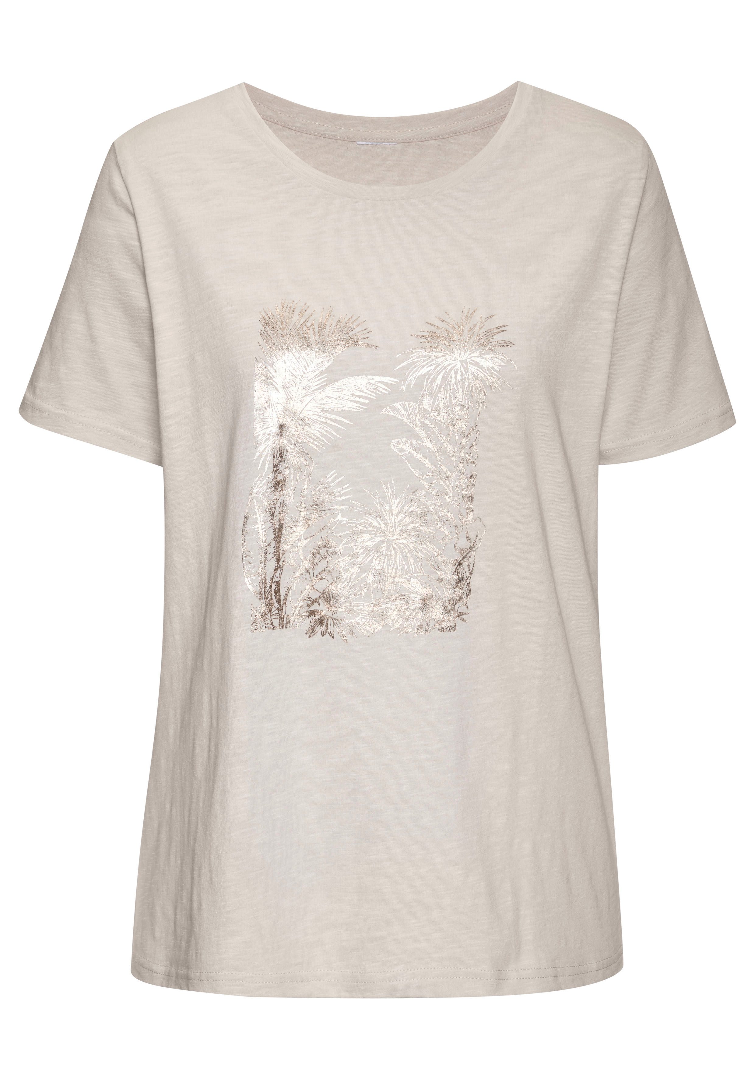 Vivance T-shirt Met goudkleurig glanzend folieprint